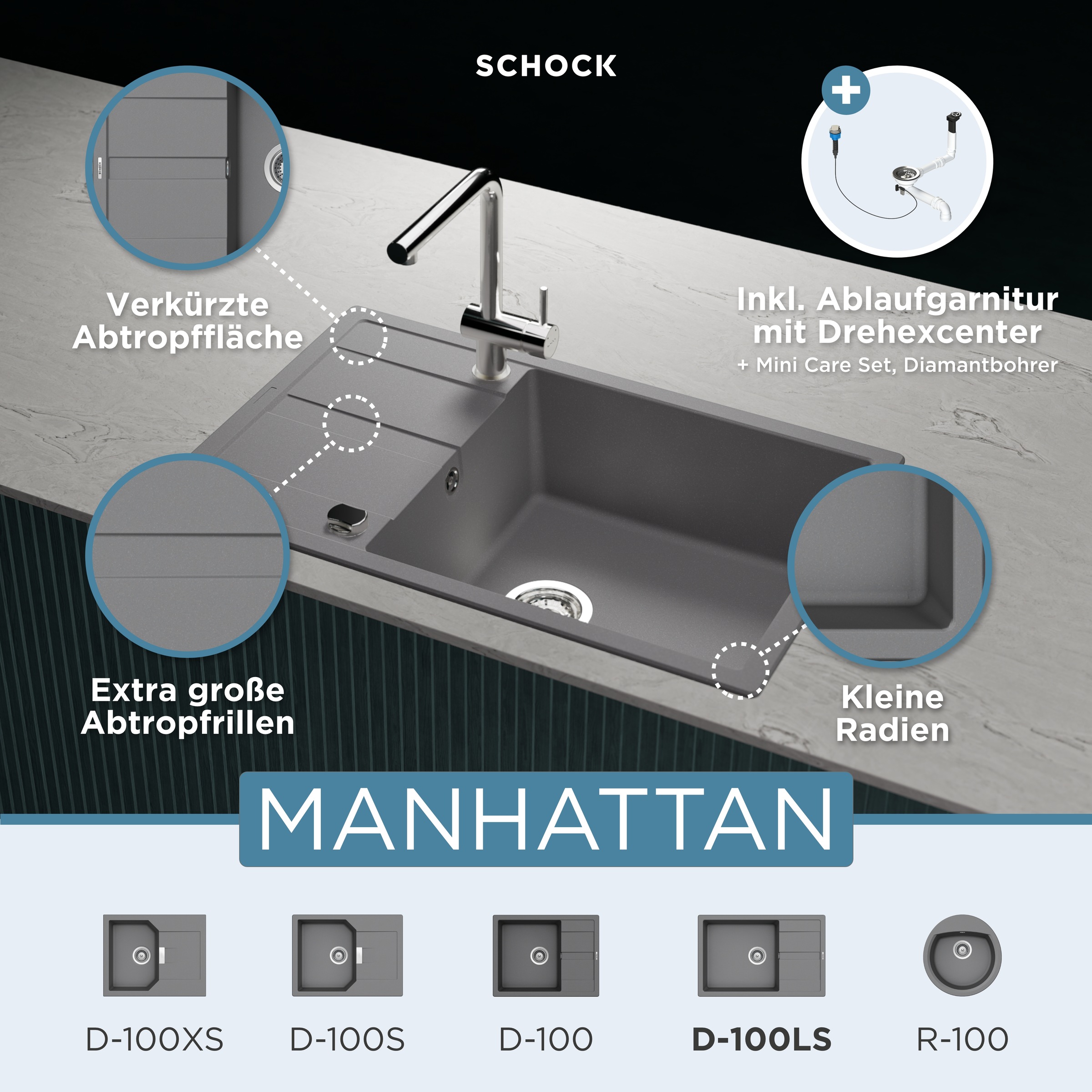 Schock Granitspüle "Manhattan D-100LS"
