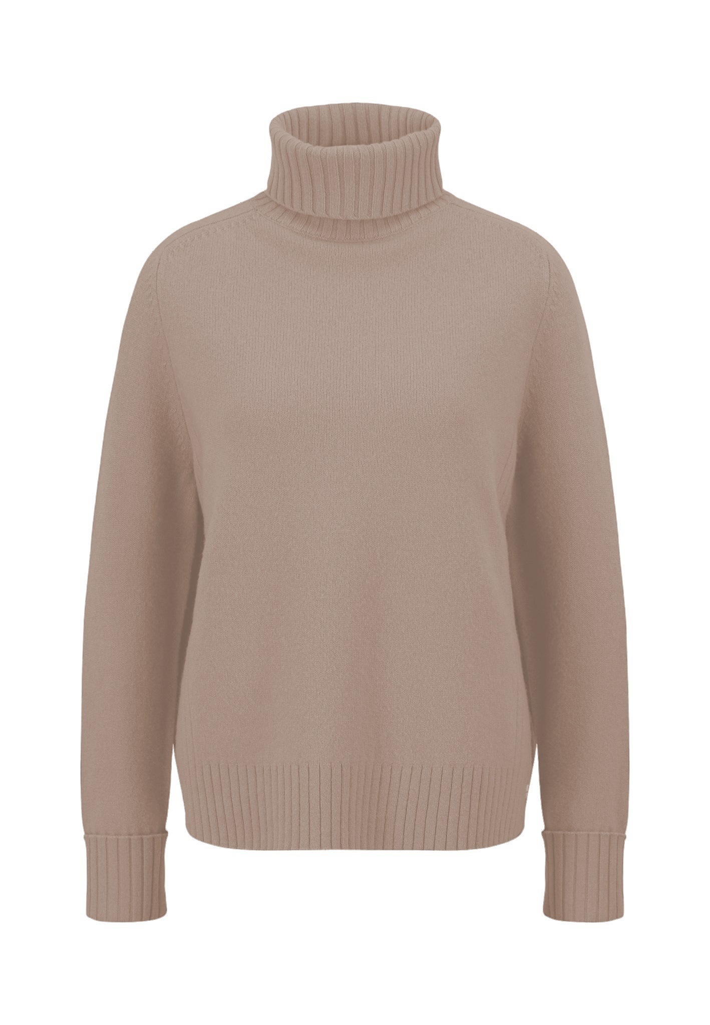 FYNCH-HATTON Rollkragenpullover mit gerippten Abschlüssen