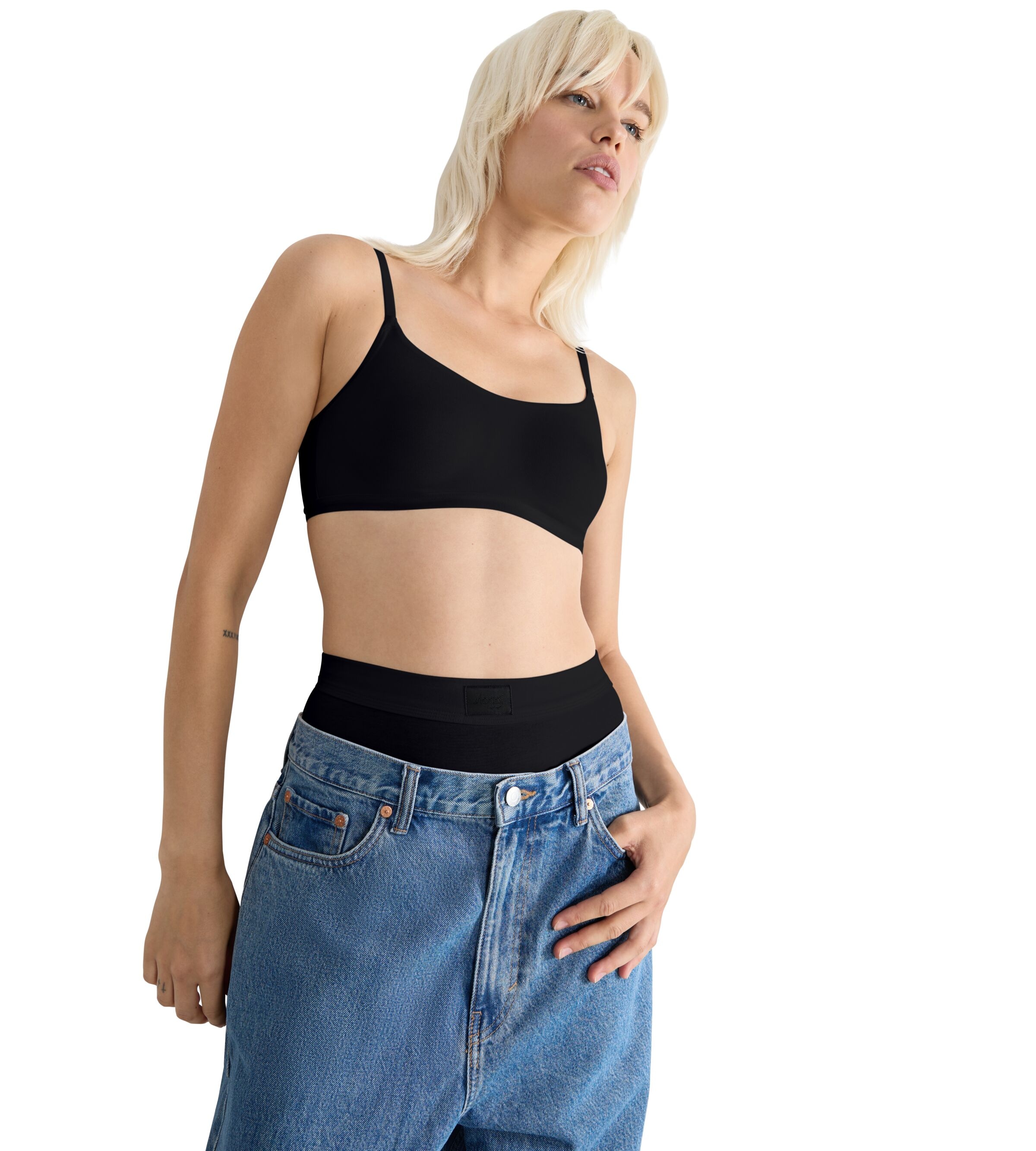 sloggi Bustier »GO Daily Cotton«, Glanz-Effekt Details, glattes, flaches, elastisches Unterbrustband