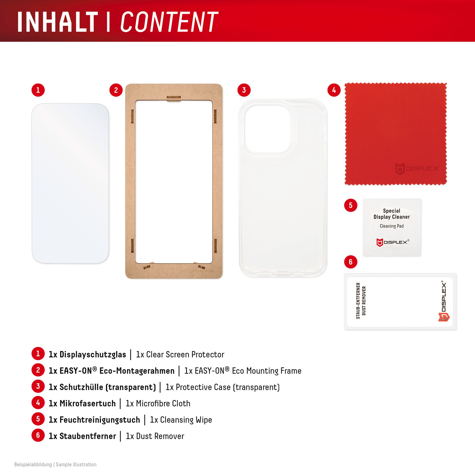 Displex Displayschutzglas »Real Glass Screen Protector inkl. Case«, für Apple iPhone 16e, Displayschutzfolie, Schutzfolie, Bildschirmschutz, kratz- & stossfest