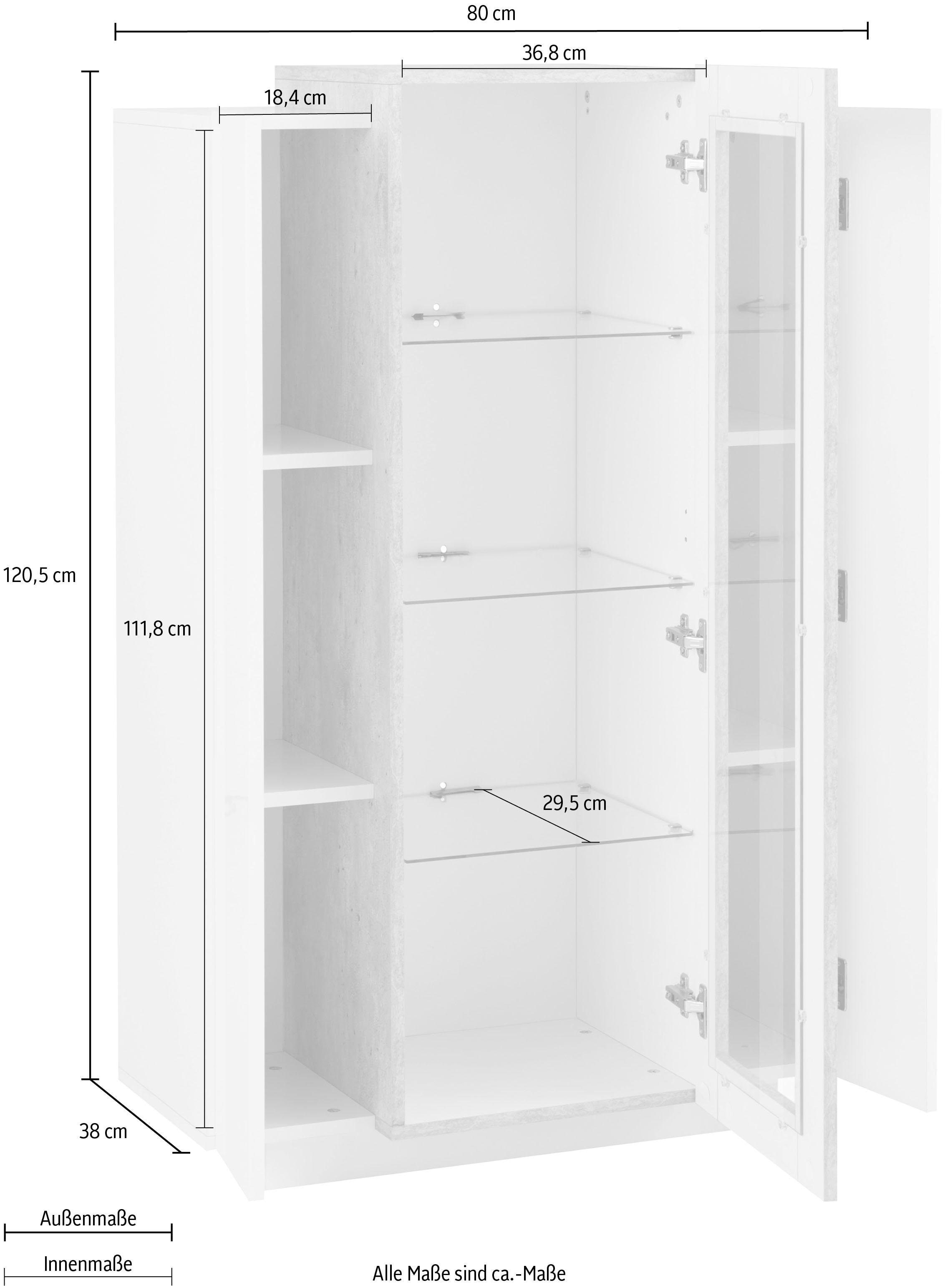 ❤ Tecnos Vitrine »Coro«, Höhe im cm ordern Jelmoli-Online Shop 120,5 ca