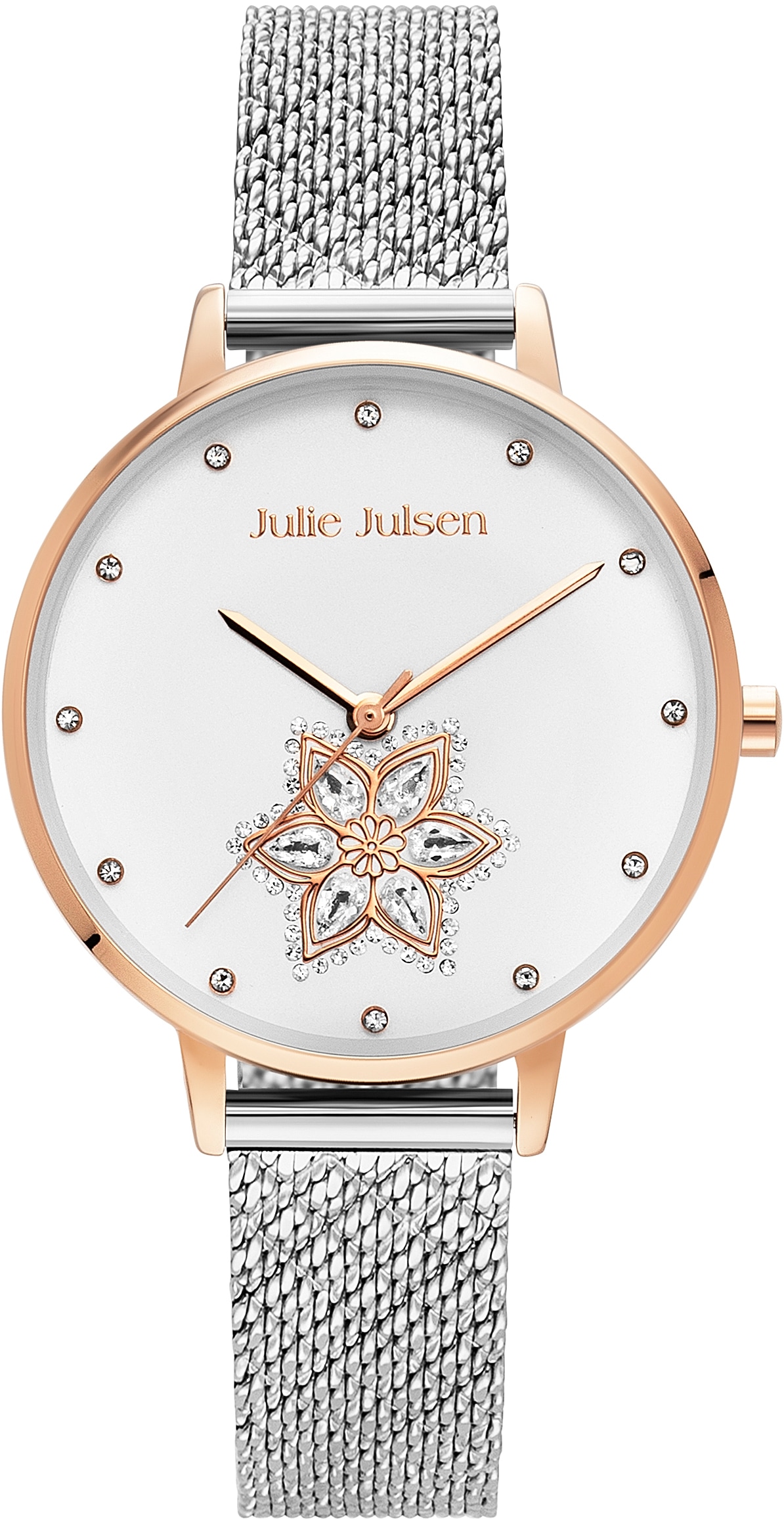 Julie Julsen Quarzuhr »Drop Flower Rosé Silver, JJW1174RGSME« kaufen