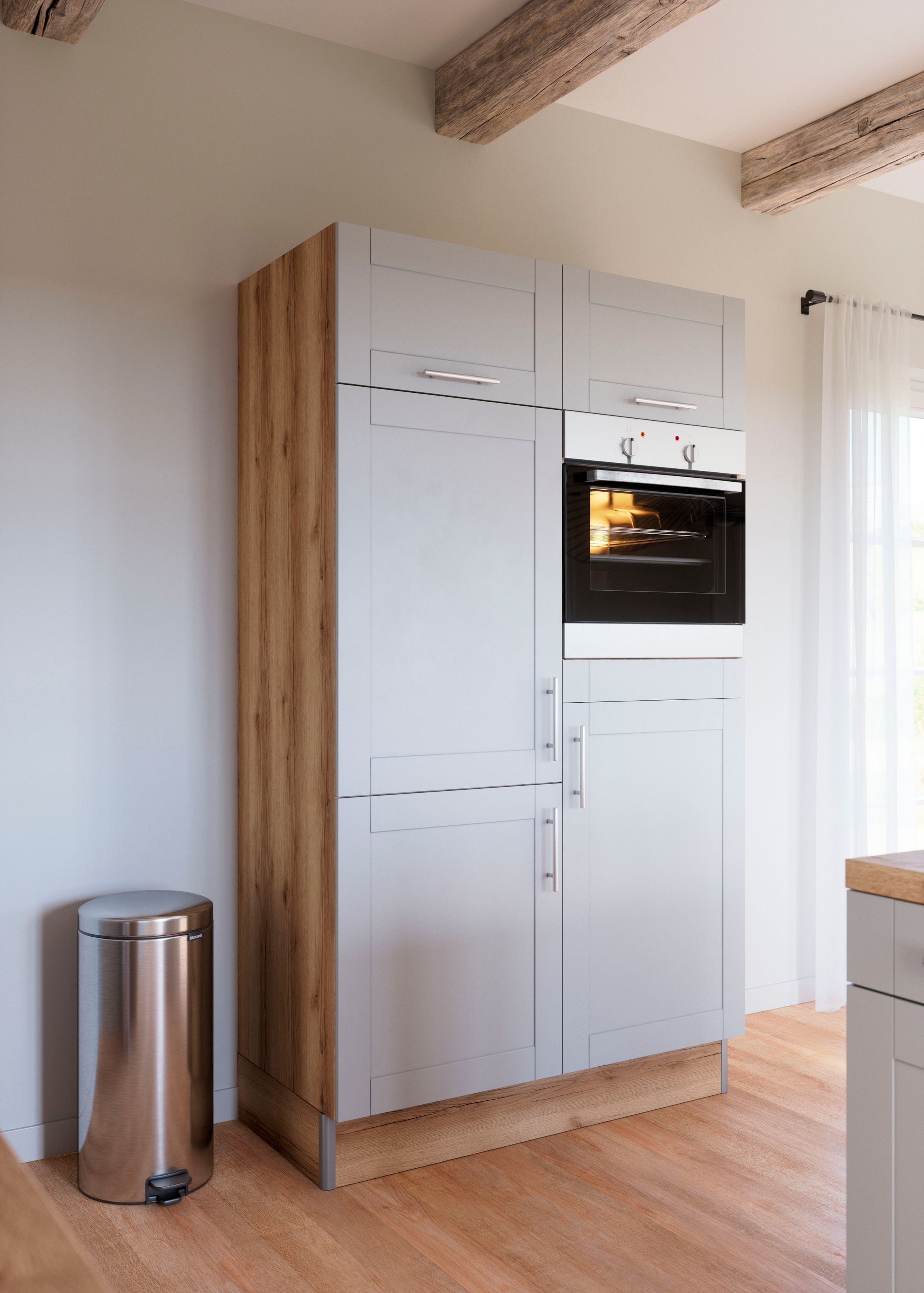 KOCHSTATION Küche »KS-Ahus, Back-/Kühlmodul«, Breite 120 cm, wahlw. mit E-Geräten, Soft Close Funktion, MDF Fronten