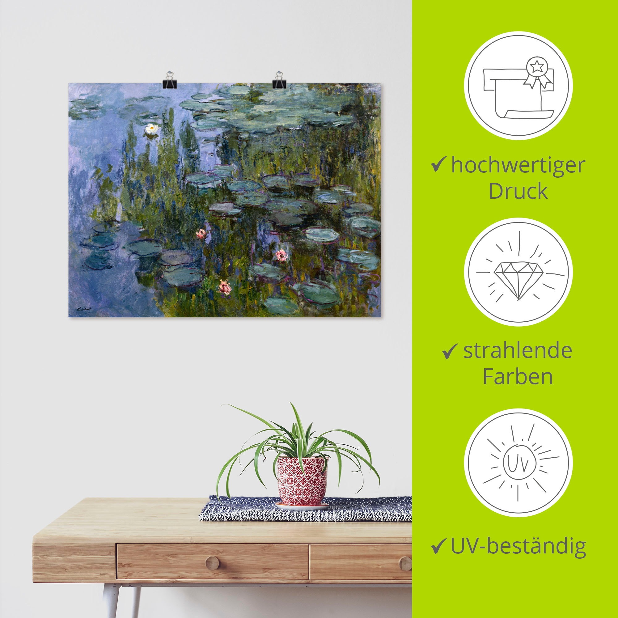 Artland Wandbild »Seerosen (Nympheas). 1918/1921.«, Blumen, (1 St.), als Leinwandbild, Poster, Wandaufkleber in verschied. Grössen