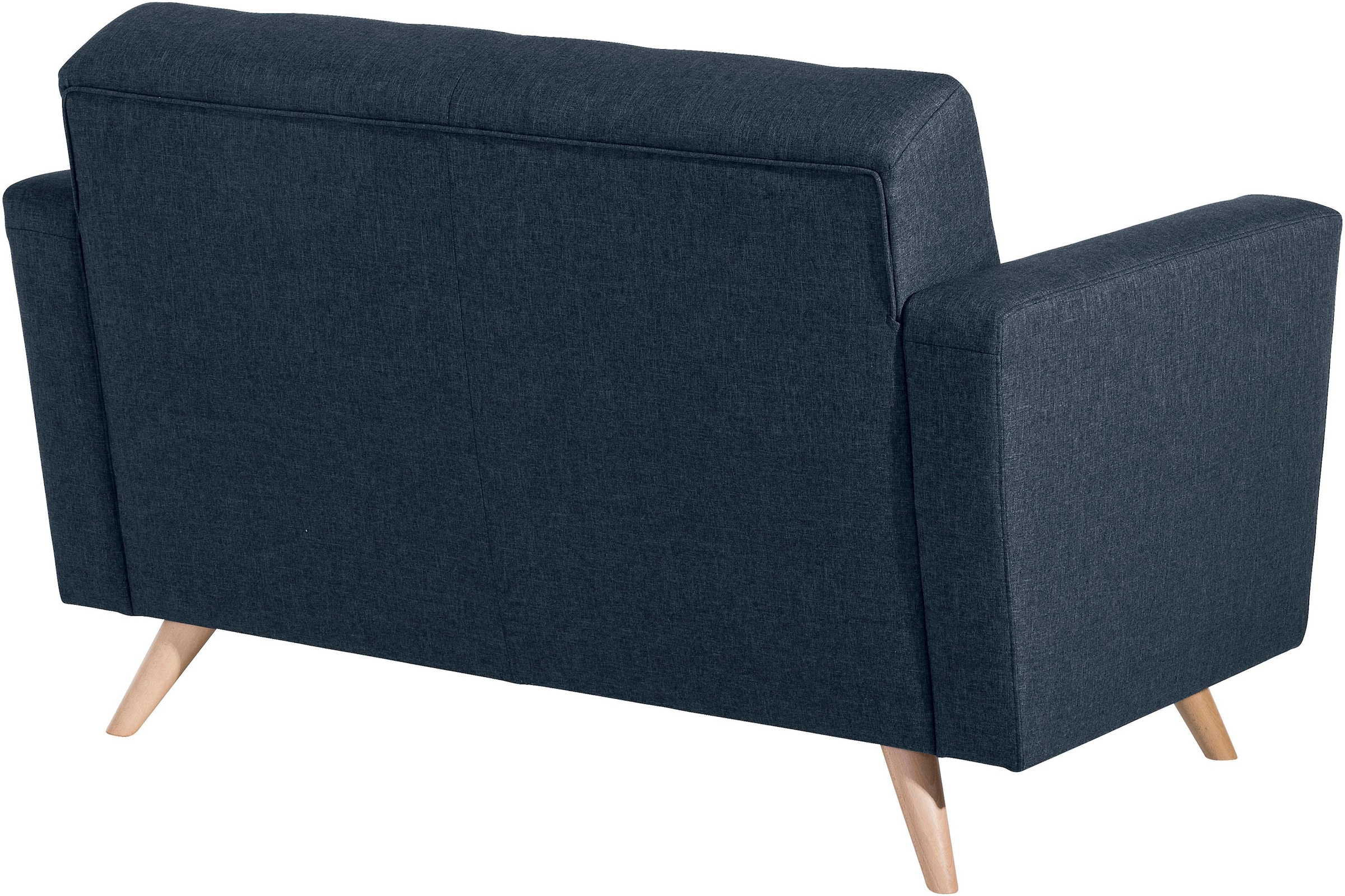 Max Winzer® 2-Sitzer »Julius zeitlos, elegant im skandinavischen Stil, mit hohem Sitzkomfort«, mit Knopfheftung, Retro, schmale Armlehnen, Breite 128 cm