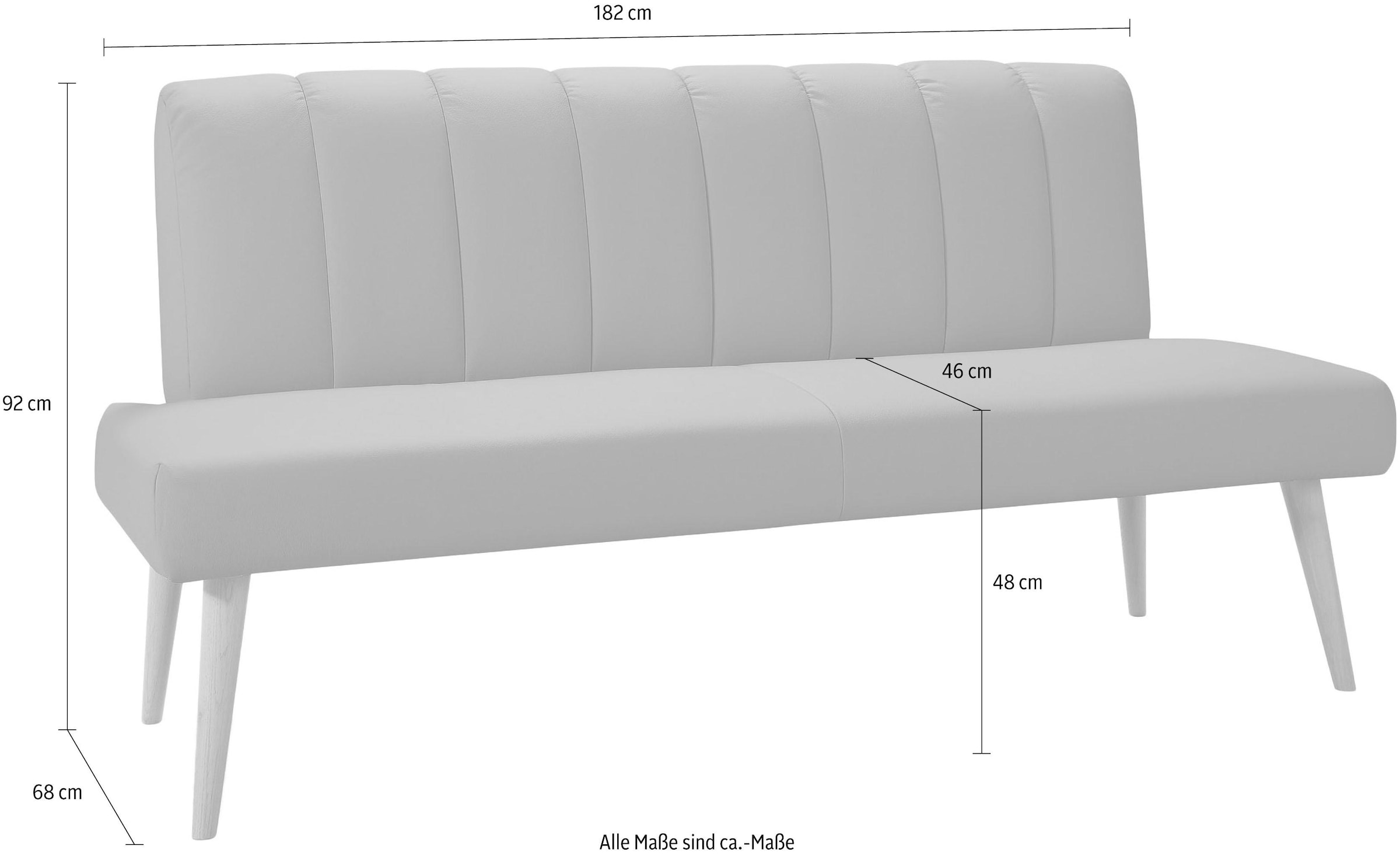 exxpo - sofa fashion Sitzbank »Costa, moderne Rückensteppung, bequem und elegant, hoher Holzfuss«, hochwertige Detailverarbeitung, Frei im Raum stellbar