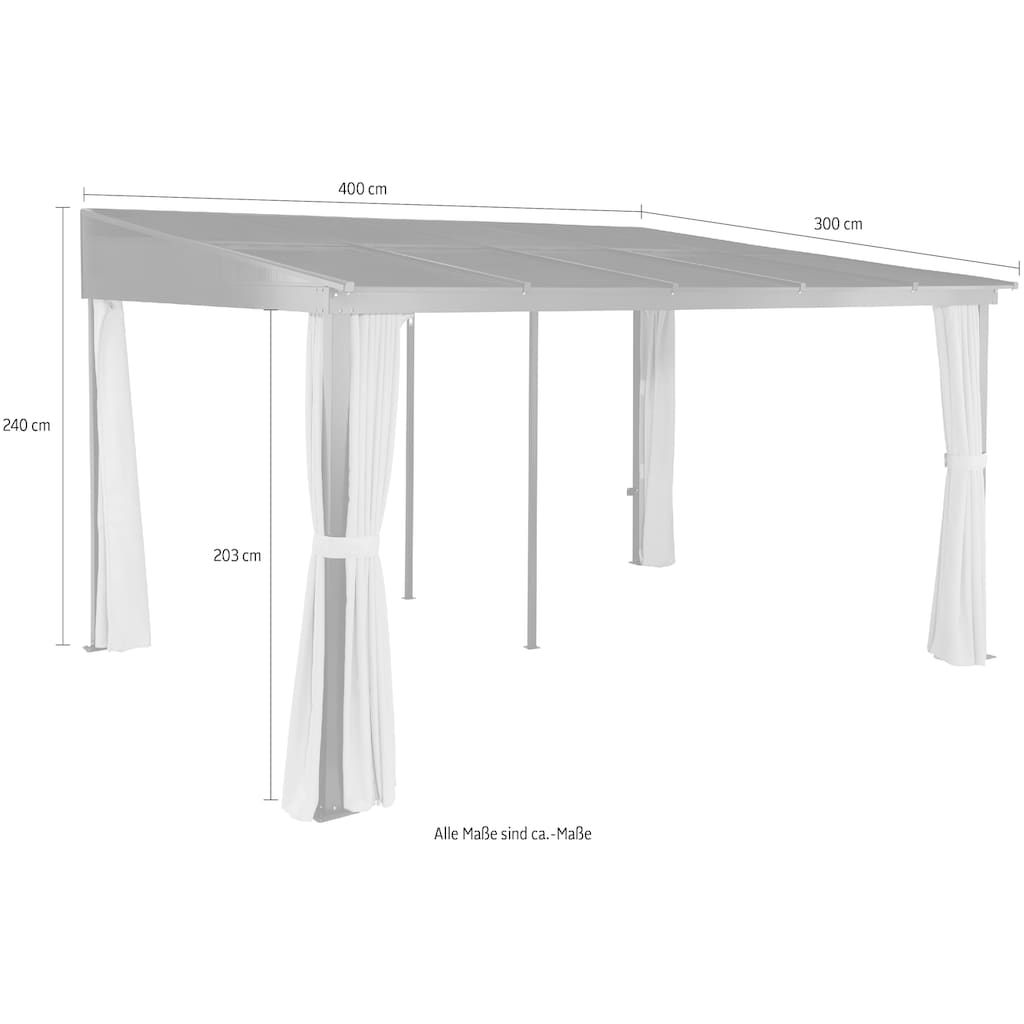 KONIFERA Anbaupavillon »Hawaii«, (Set), BxT: 400x300 cm, Aluminiumgestell