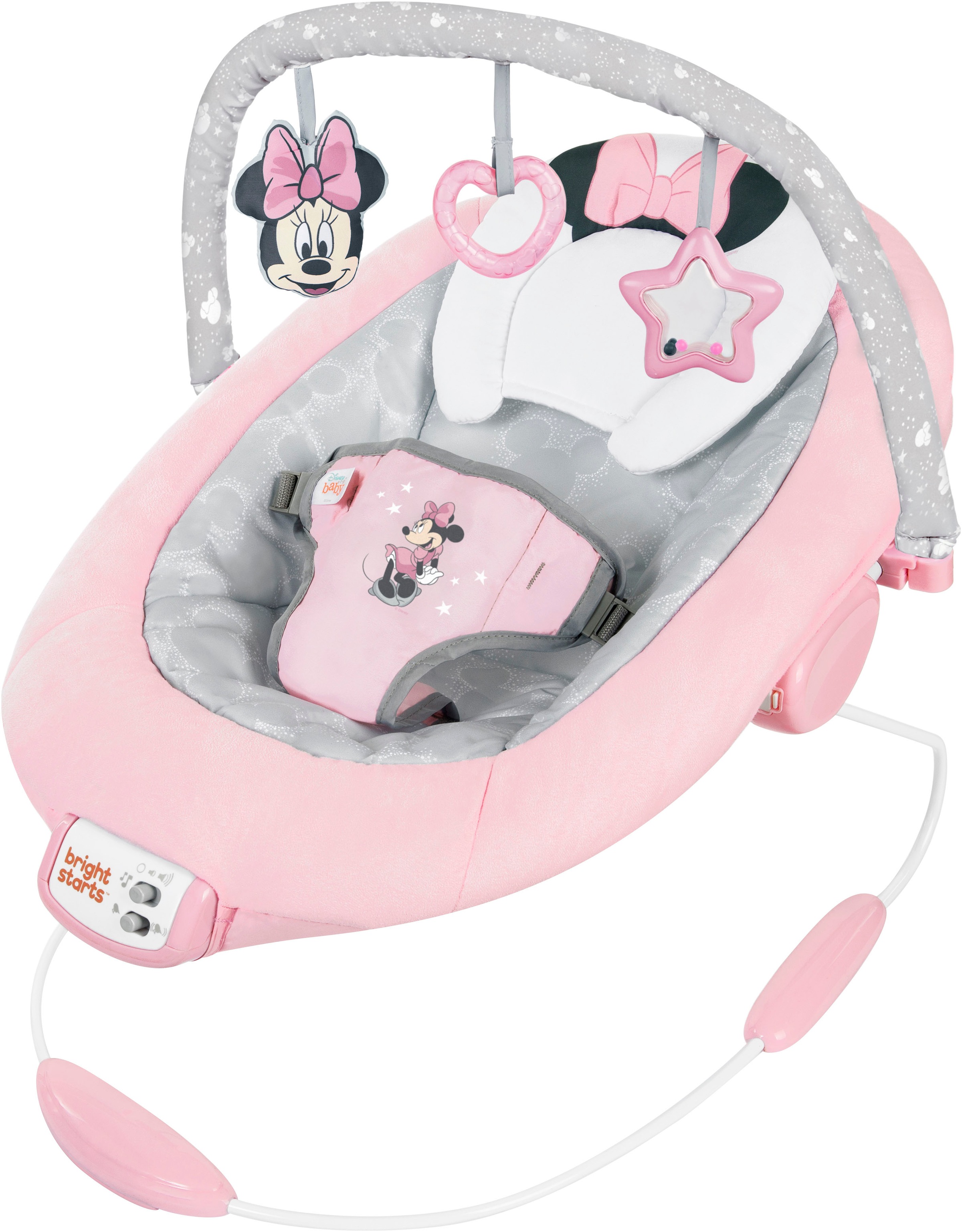 Bright Starts Babywippe »Minnie Mouse Rosy Skies ™ Comfy Bouncer« bis 9 kg mit Sound-Effekt
