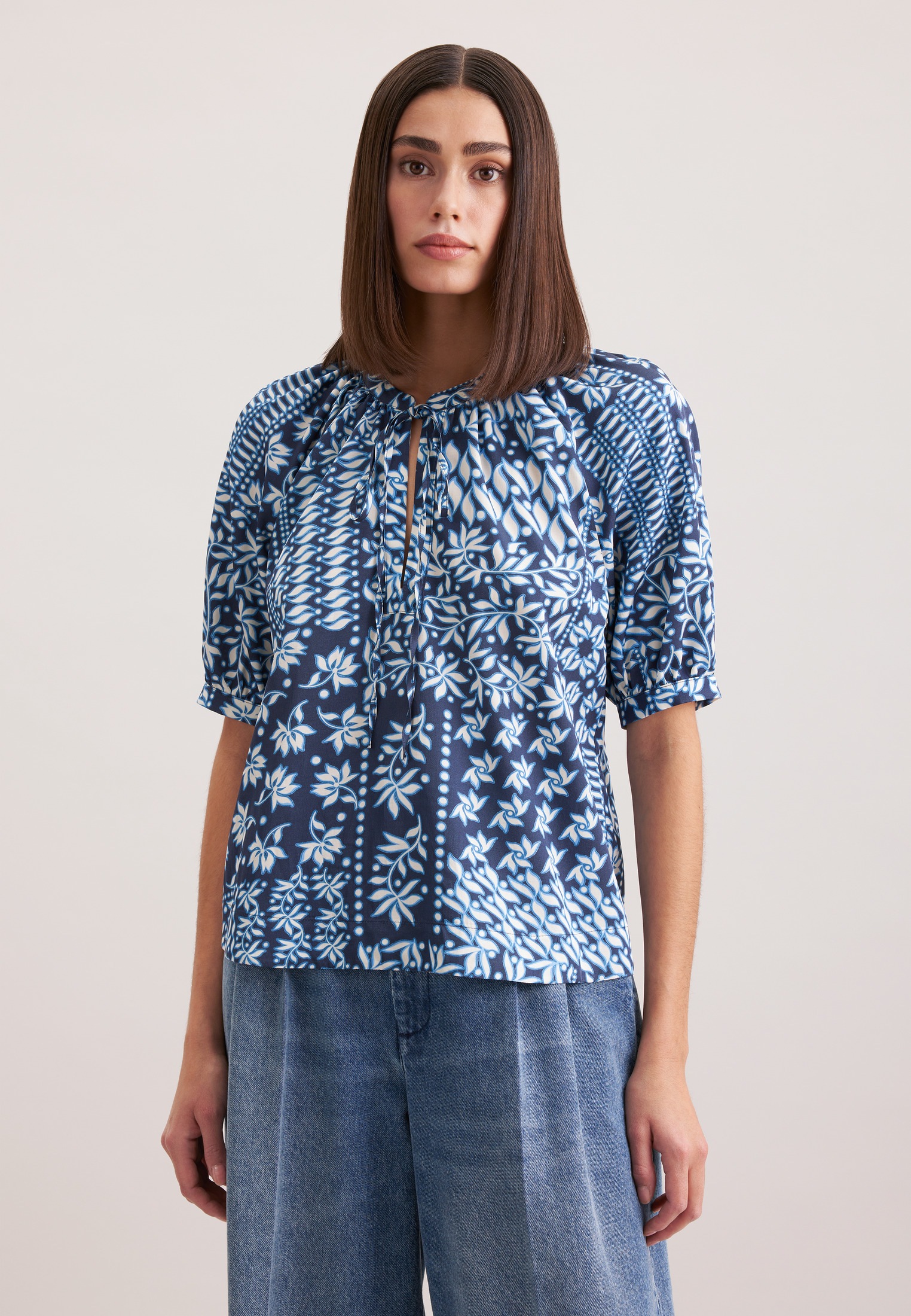 seidensticker Klassische Bluse »Schwarze Rose« Tunika Druck