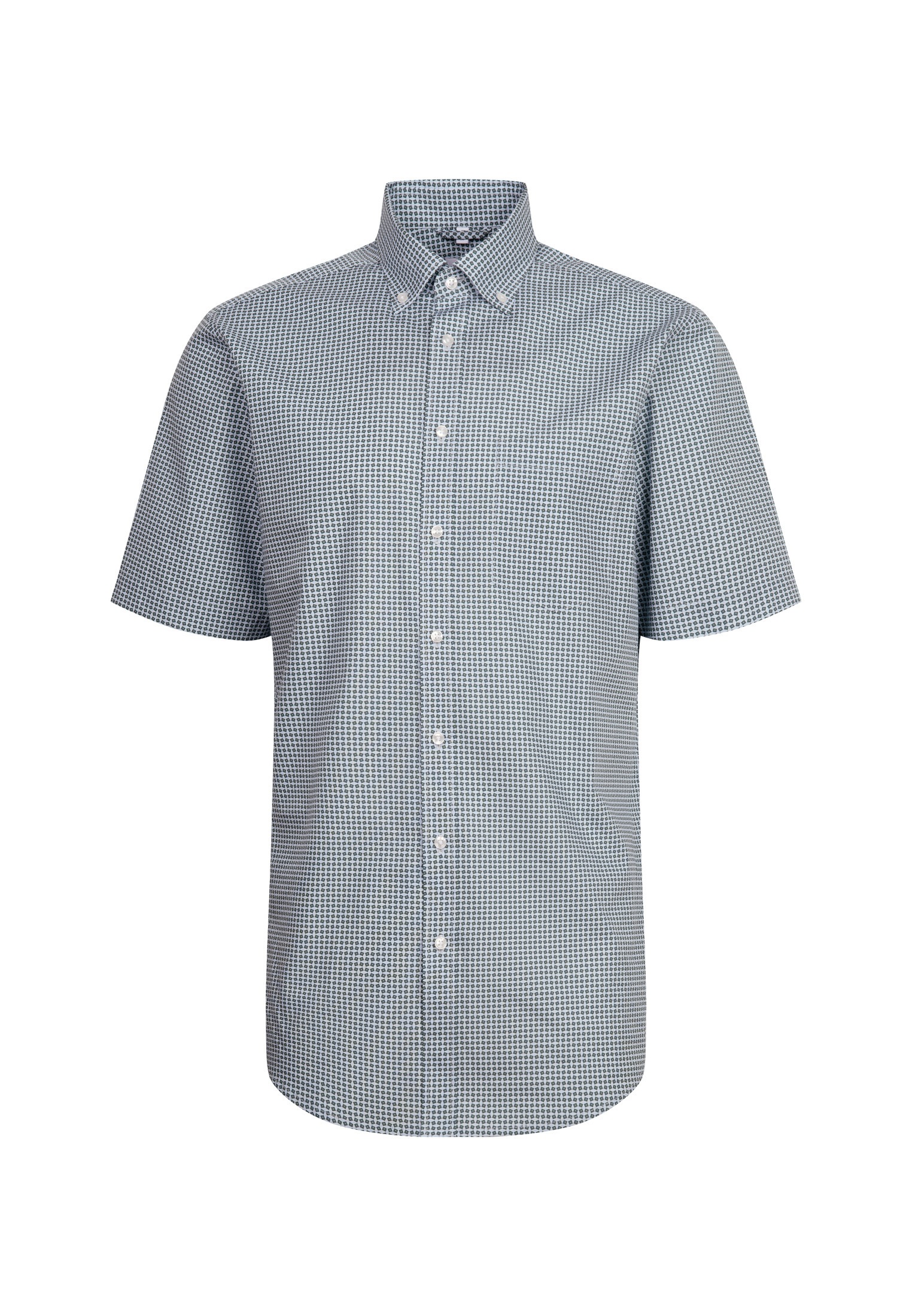 seidensticker Businesshemd »Regular«, Regular Kurzarm Button-Down-Kragen Druck