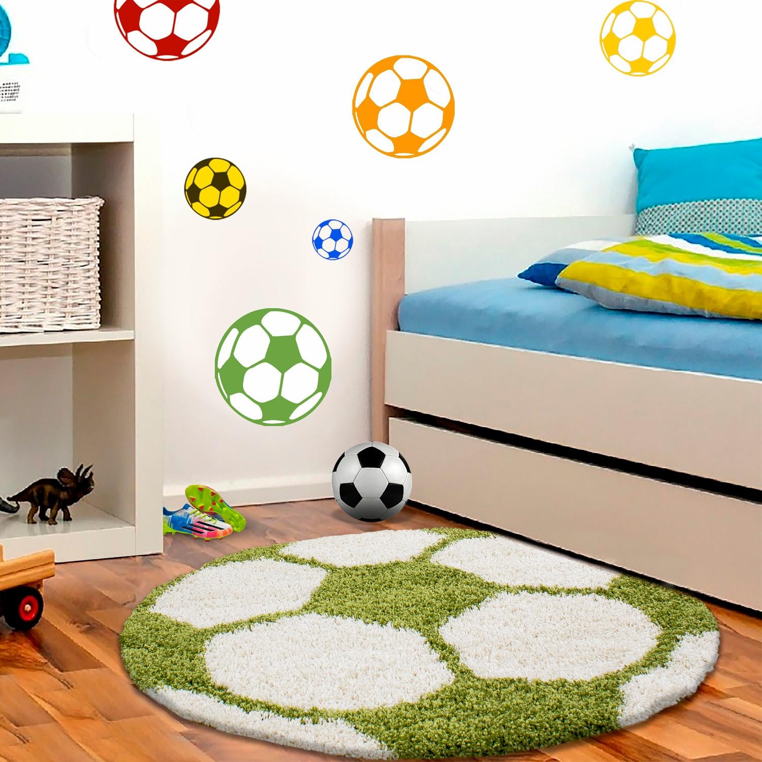 Ayyildiz Teppiche Kinderteppich »Fun 6001«, rund, Fussball Design