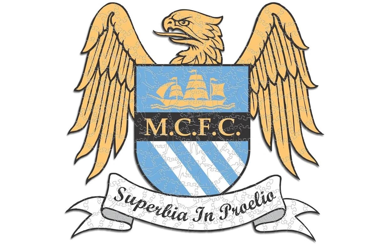 Puzzle »Iconic Man City FC – Retro Logo«, Holzart: Birke (Herkunftsland: China)