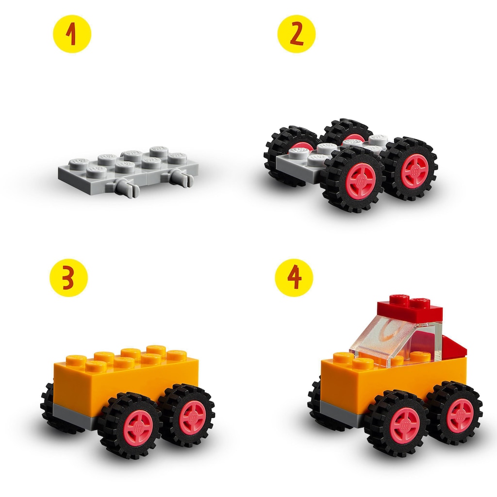 LEGO® Konstruktionsspielsteine »Steinebox mit Rädern (11014), LEGO® Classic«, (653 St.)