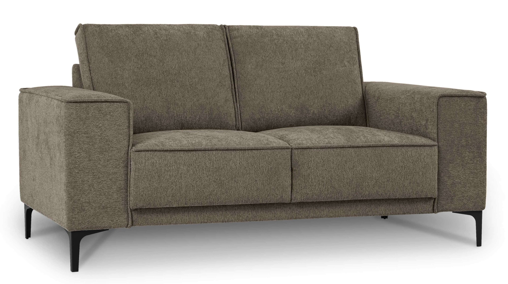 Places of Style 2-Sitzer »Kompaktsofa Oland, Struktur, Flachgewebe, Luxus-Microfaser, Boucle«, 164 cm, Wellenunterfederung, Skandi-Design, Metallfüsse