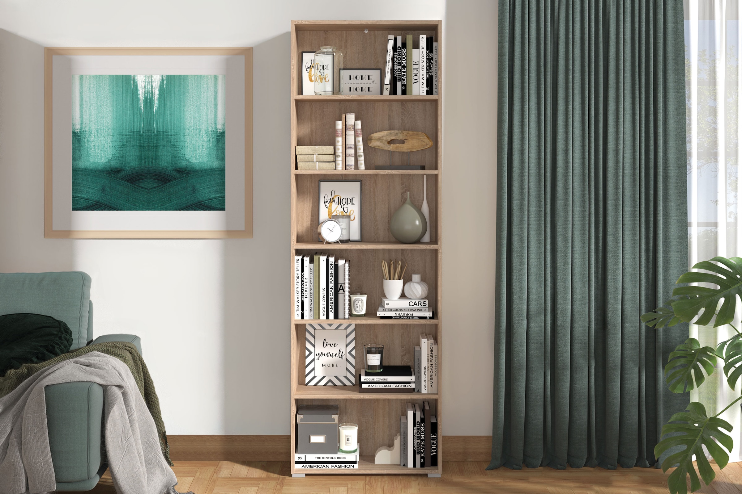 INOSIGN Aktenregal »Tomar 6«, Bücherregal mit viel Stauraum, Masse (B/T/H): 70/24,5/211,5 cm