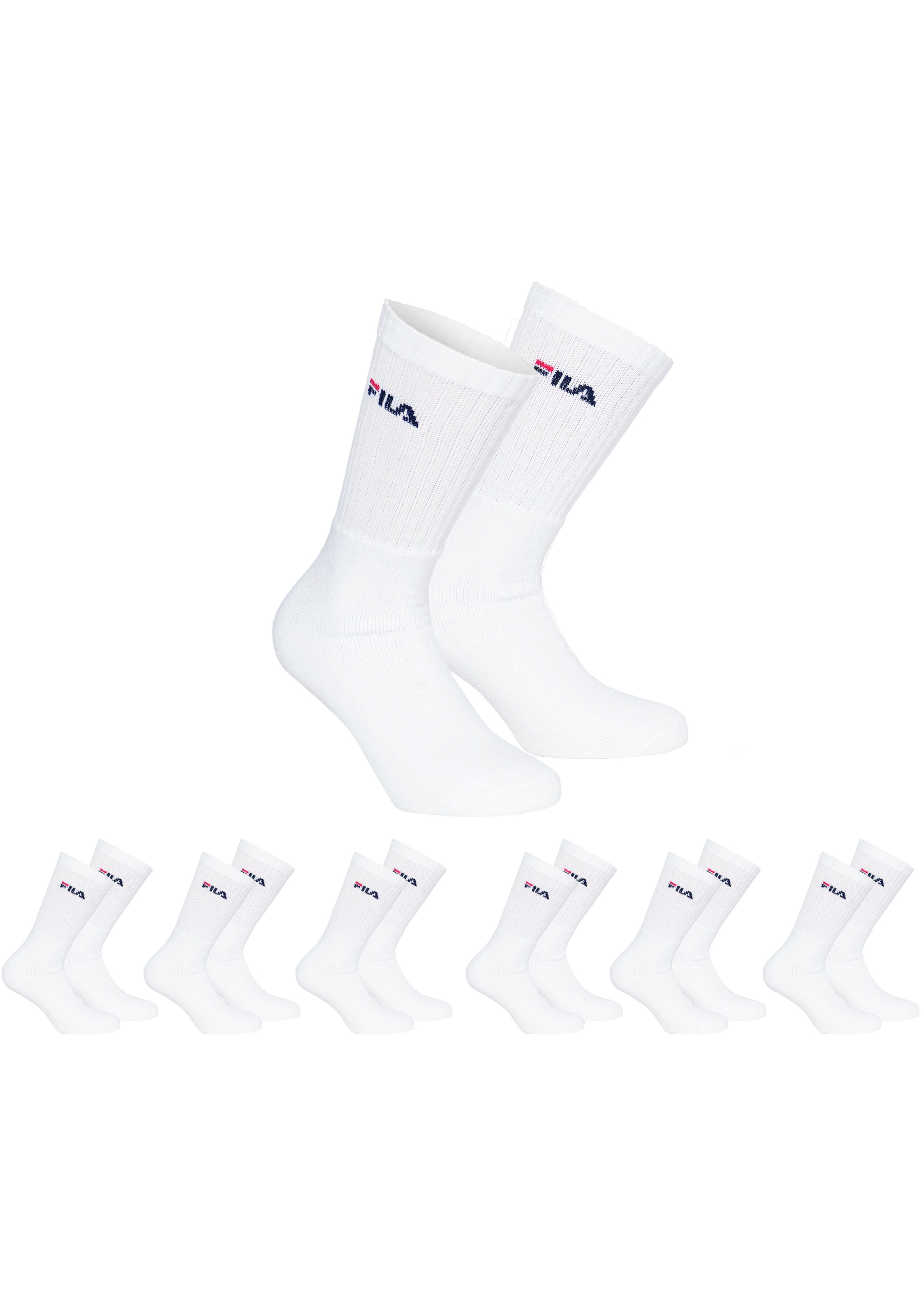 Fila Sportsocken »UNISEX CREW TENNIS FULL TERRY SOCKS«, (6 Paar), mit eingestrickem Logo