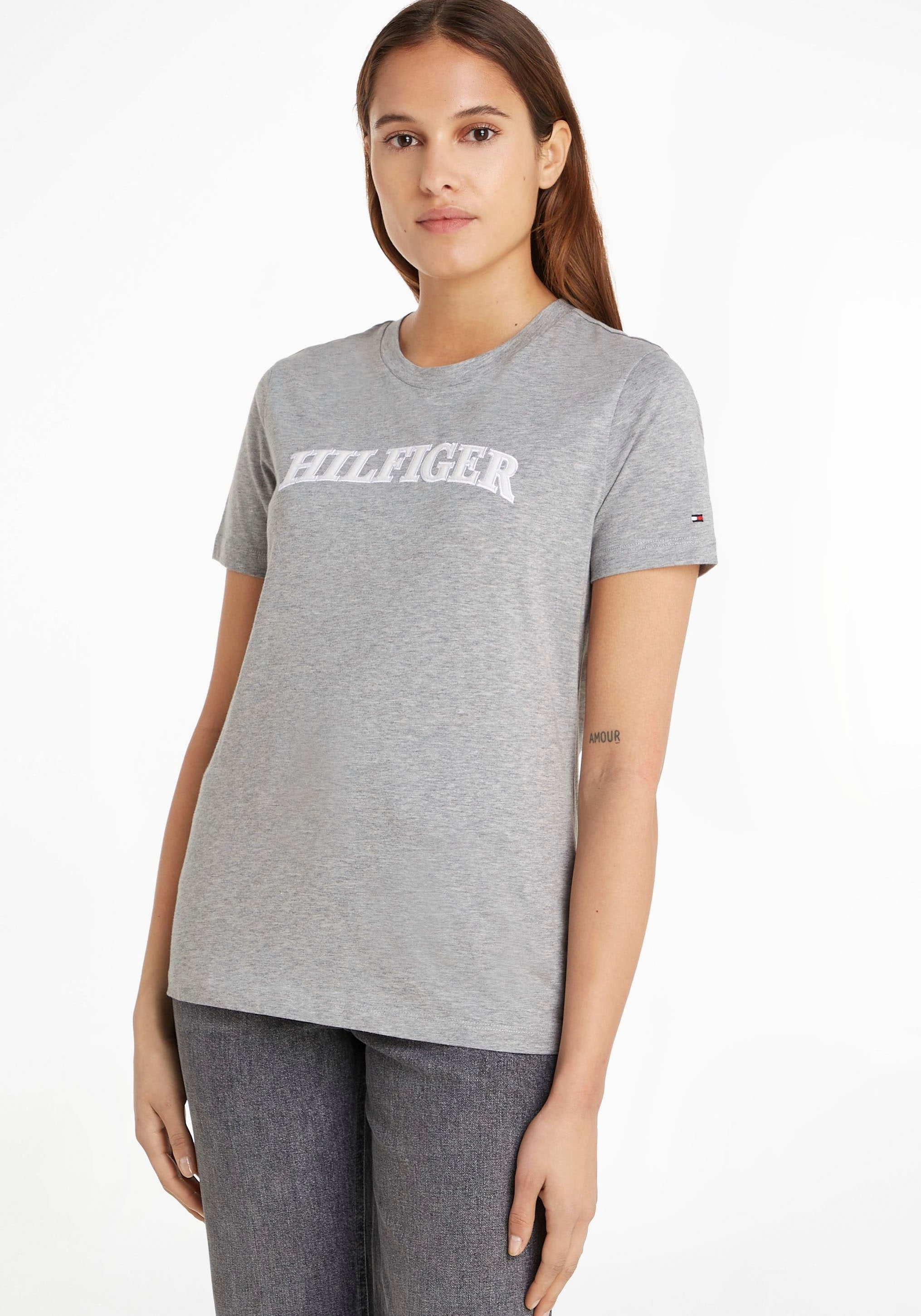 HILFIGER online T-Shirt »REG SS«, | Tommy bestellen Markenlabel mit TONAL Hilfiger Jelmoli-Versand Hilfiger C-NK Tommy