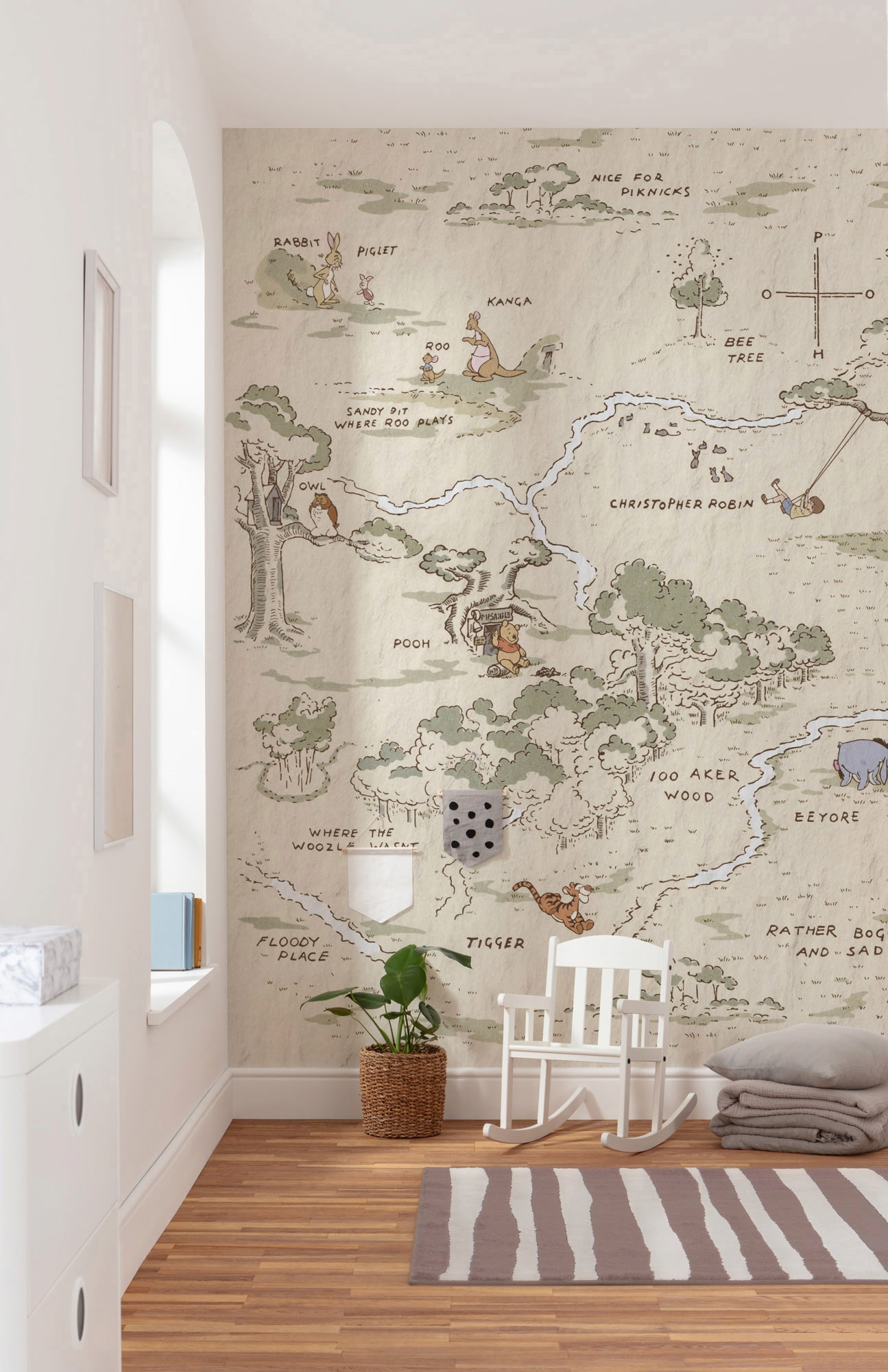 Komar Vliestapete »Digitaldruck Vlies - Winnie the Pooh Map - Grösse 200 x 240 cm«, bedruckt, Kinderzimmer