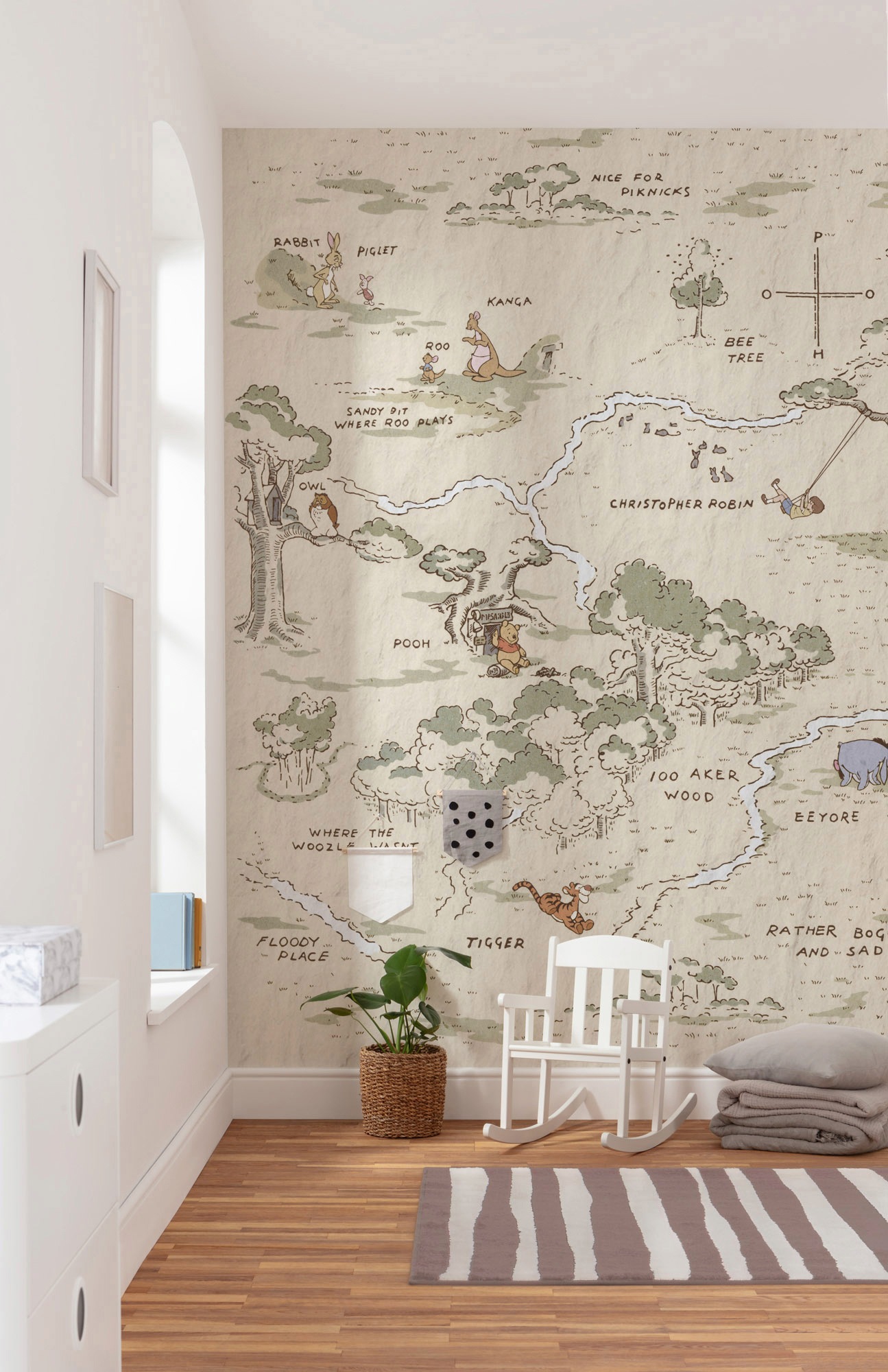 Papier Peint - Winnie Pooh Map 200x240cm - Intissé,