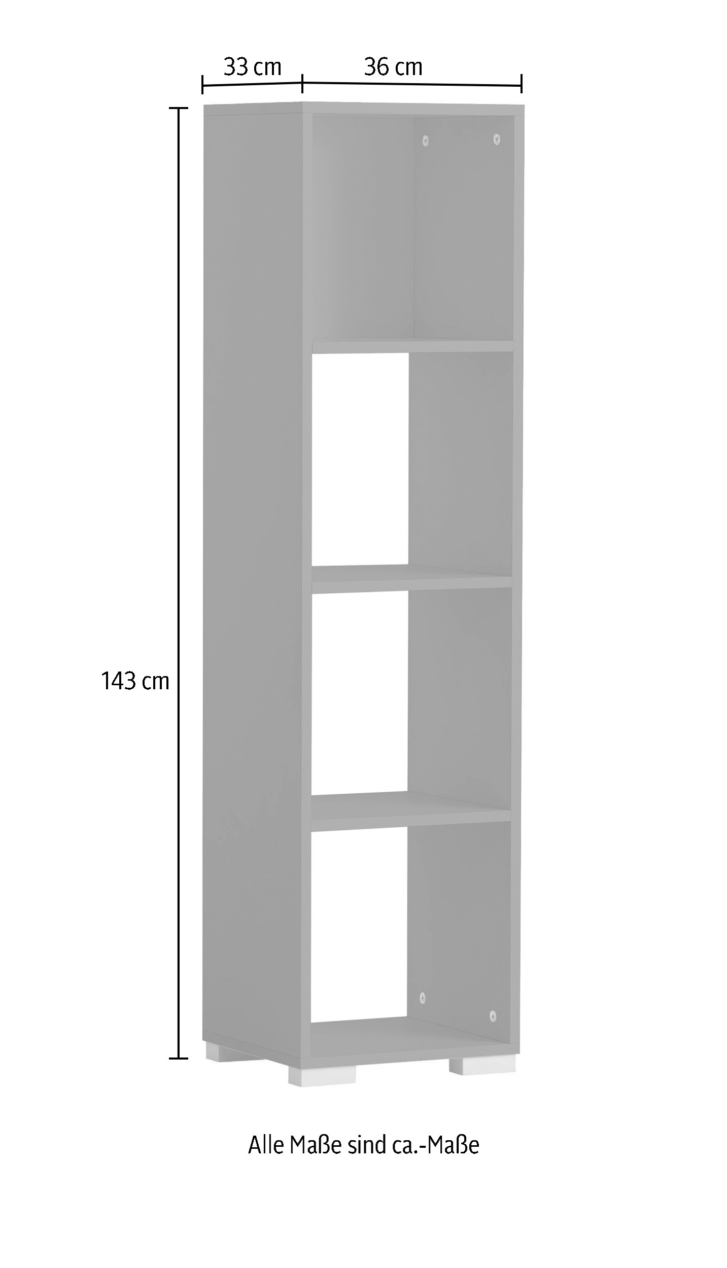 welltime Ablageregal »Baku«, Bücherregal, 36x142 cm, praktische offene Fächer, Made in Germany