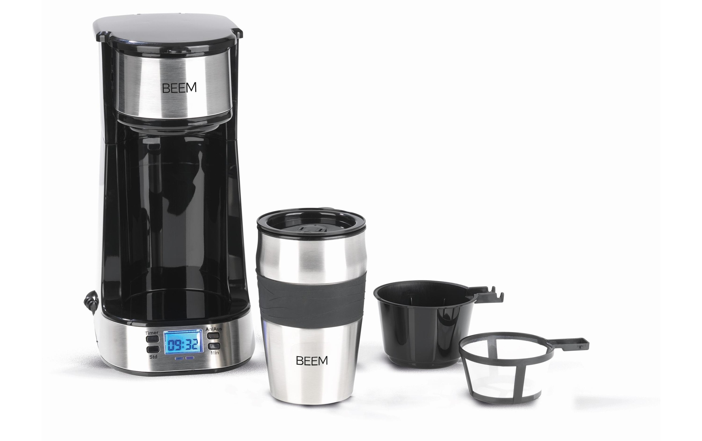 BEEM Filterkaffeemaschine »BEEM Filterkaffeemaschine Thermo 2«, Permanentfilter, LCD-Anzeige mit Hintergrundbeleuchtung, On the Go, Timer