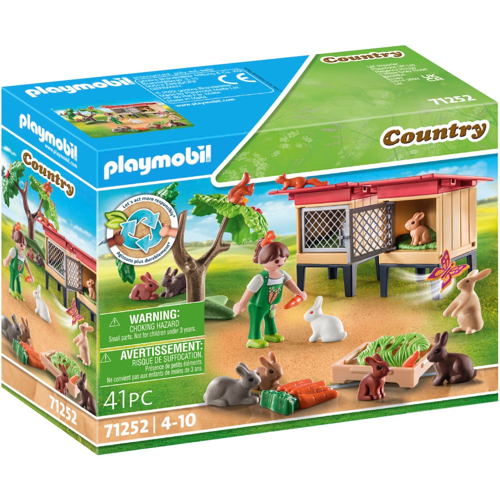Playmobil® Konstruktions-Spielset »Kaninchenstall (71252), Country«, teilweise aus recyceltem Material; Made in Europe