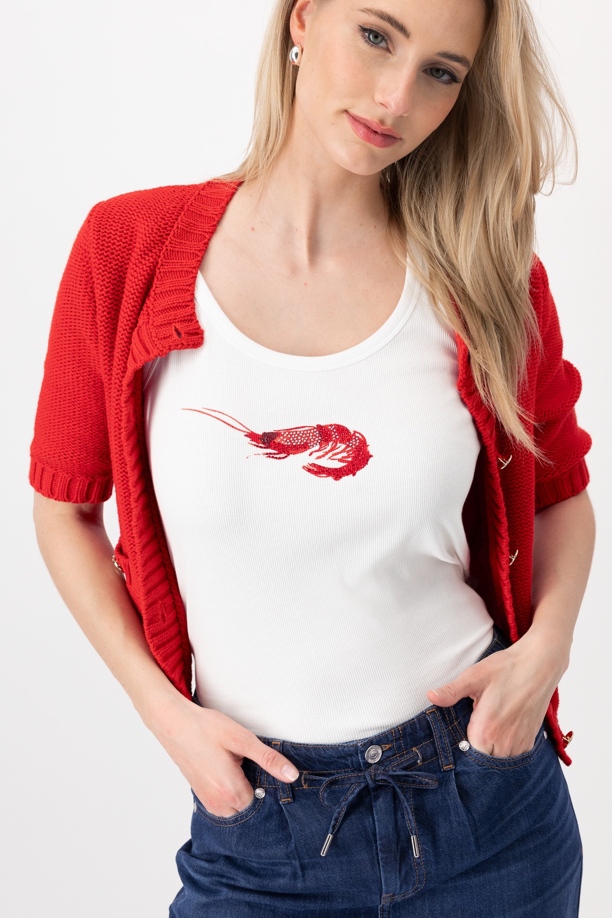 Monari Tanktop mit tiefem Rundhalsausschnitt