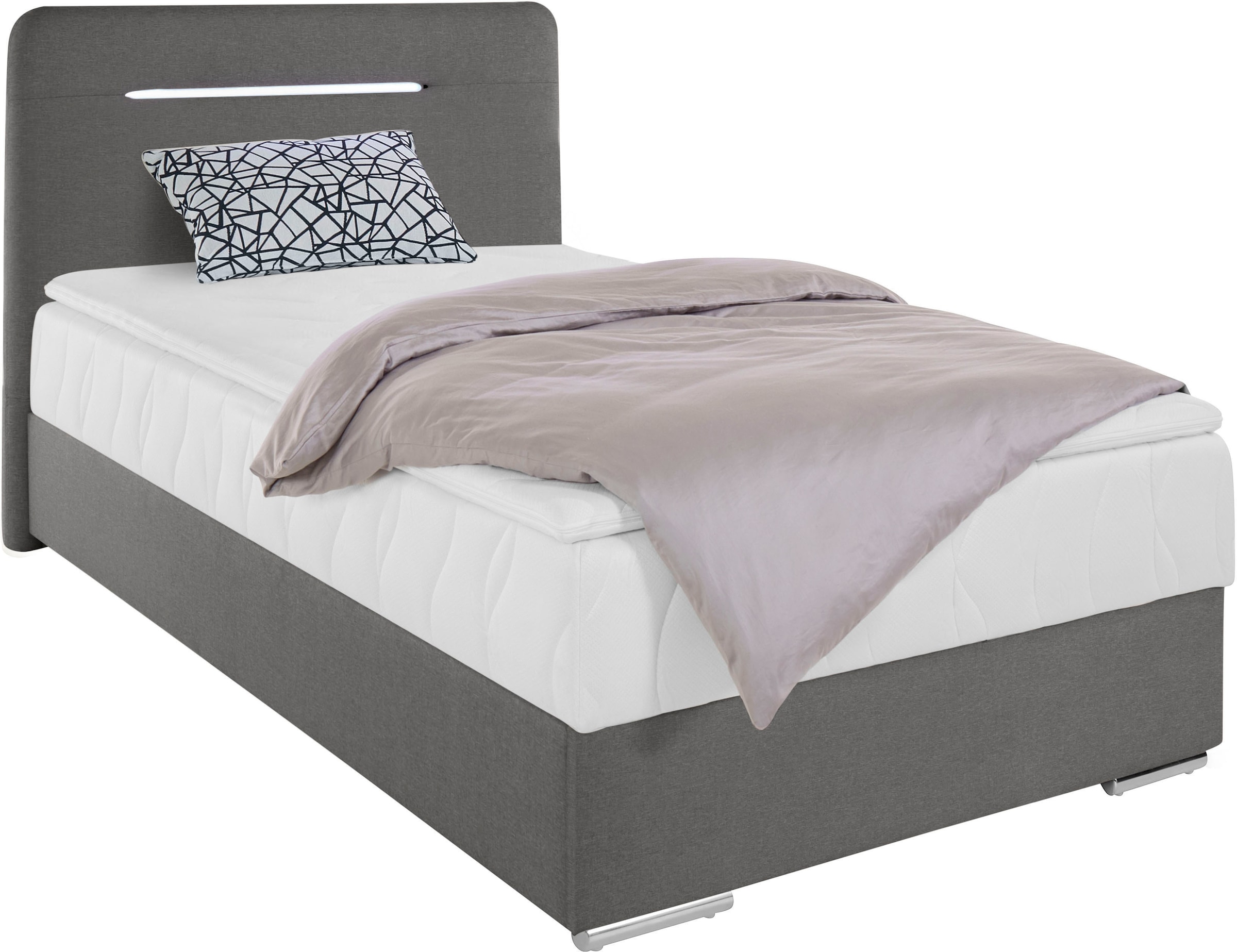 COTTA Boxbett »Lighstar«, inklusive LED-Beleuchtung, Topper, Bettkasten und Zierkissen