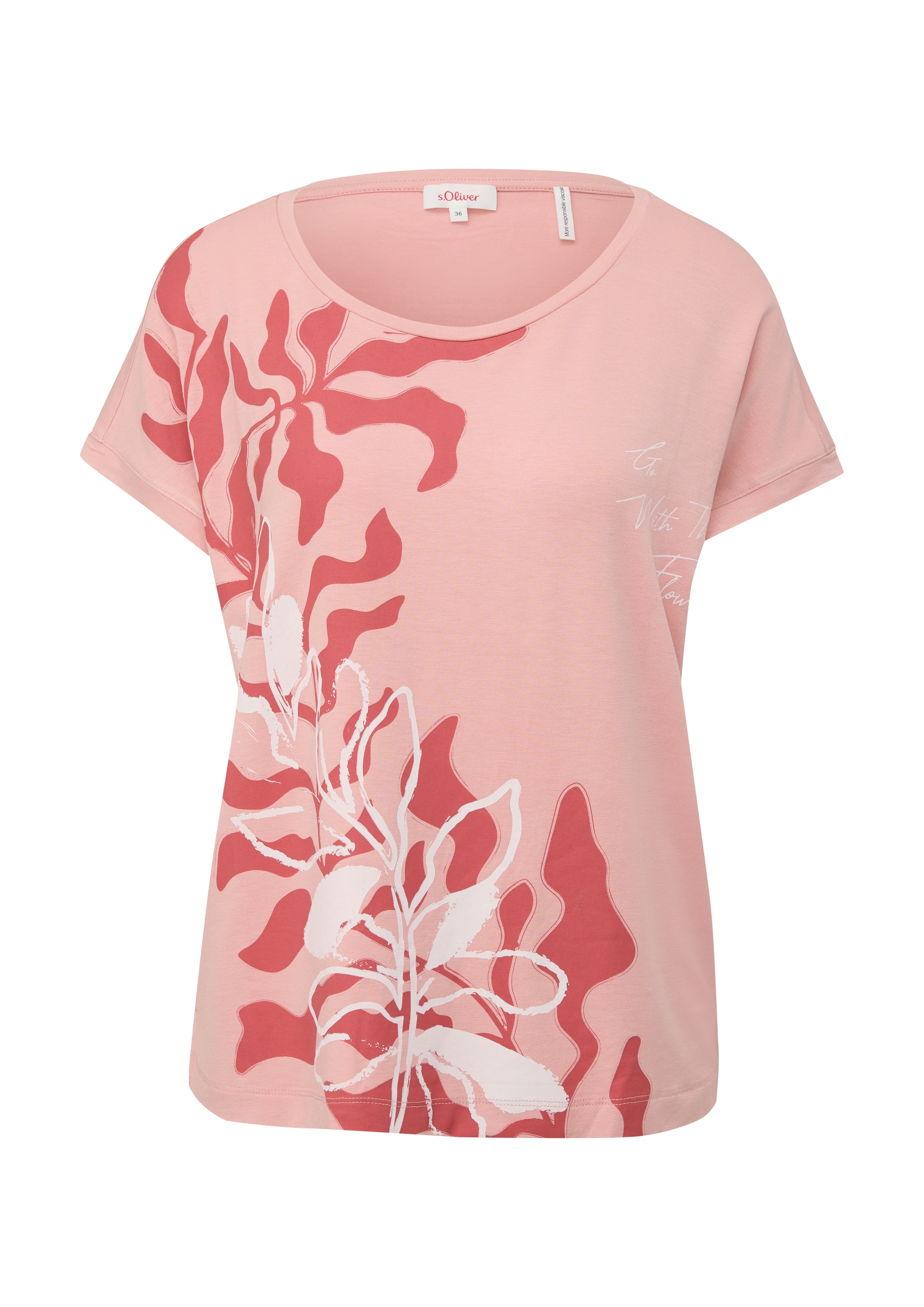 s.Oliver Print-Shirt, mit grossem Floral-Print