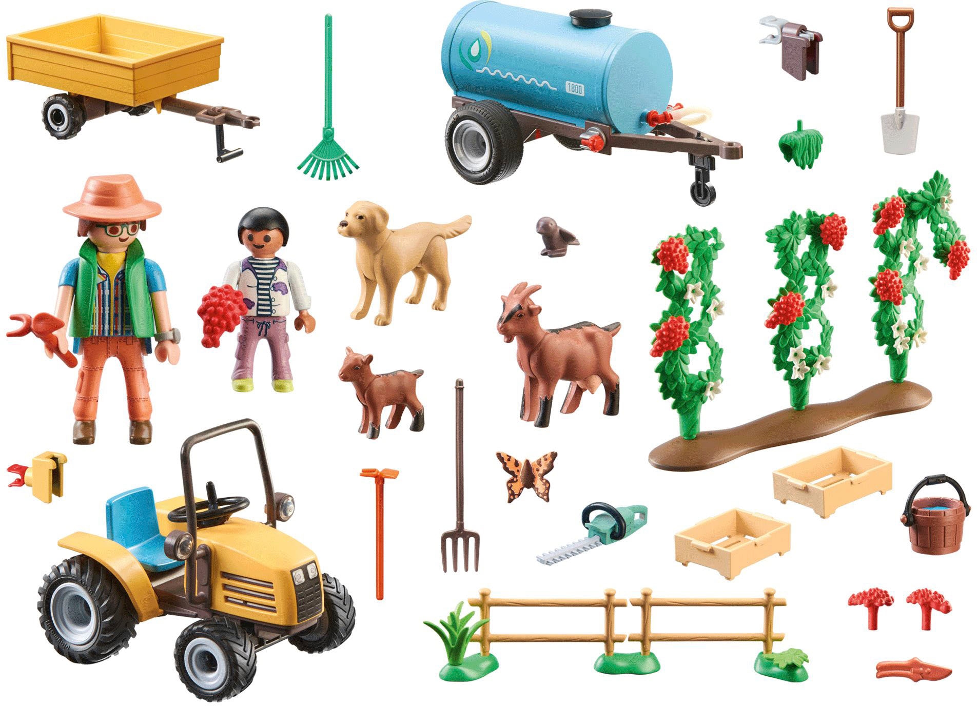 Playmobil® Konstruktions-Spielset »Traktor mit Anhänger und Wassertank (71442), Country«, (117 St.), teilweise aus recyceltem Material; Made in Germany