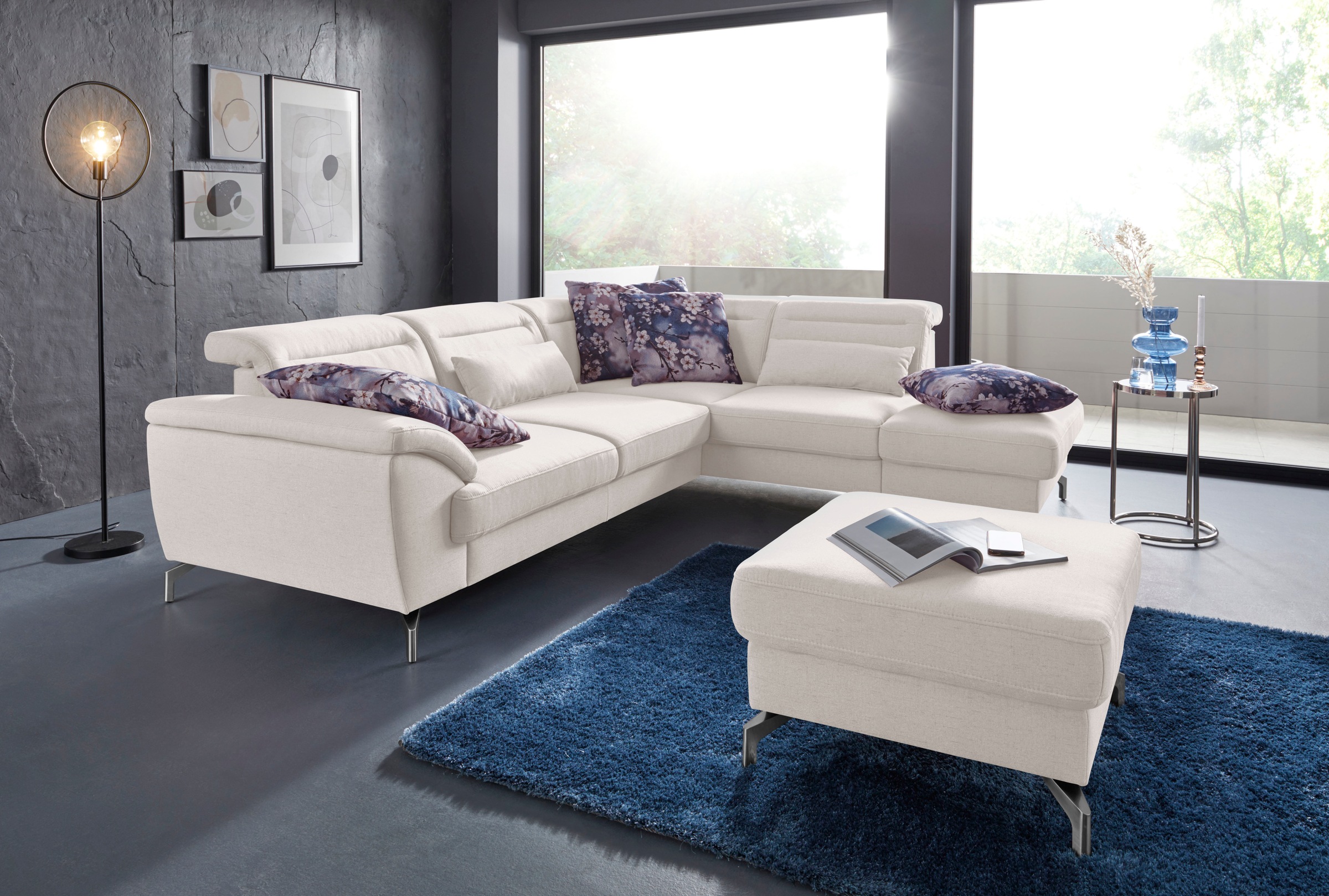 sit&more Hocker »Percy«, Fusshöhe 12 cm, wahlweise mit unterschiedlichen Fussfarben