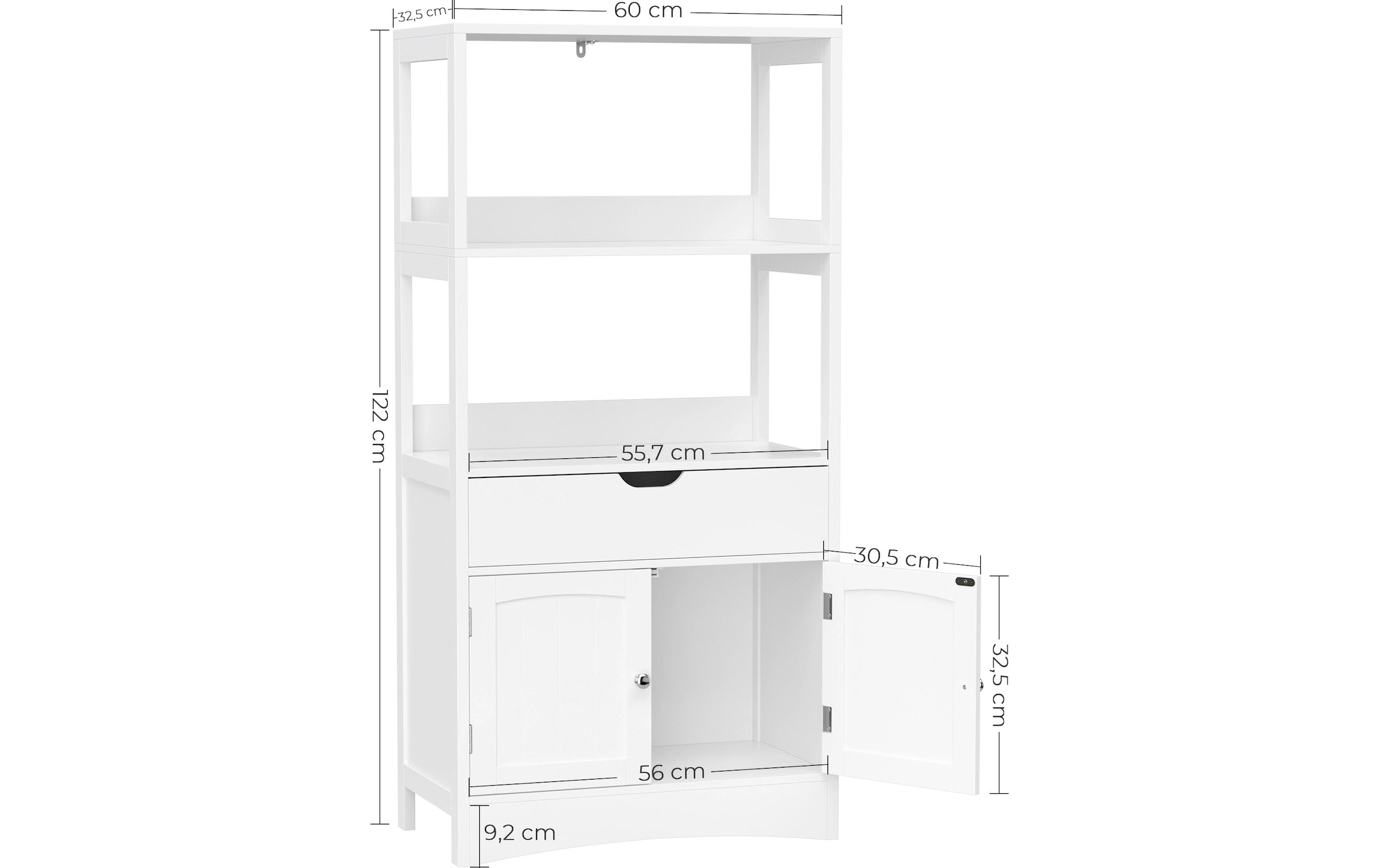 VASAGLE Badregal »60 x 32.5 x 122 cm Weiss«