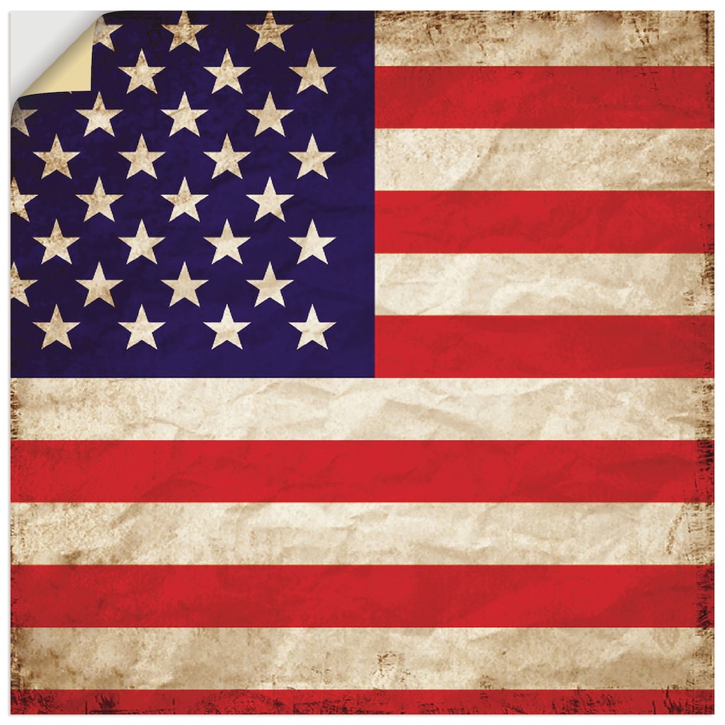 Artland Wandfolie »USA Amerikanische Flagge«, Zeichen, (1 St.)
