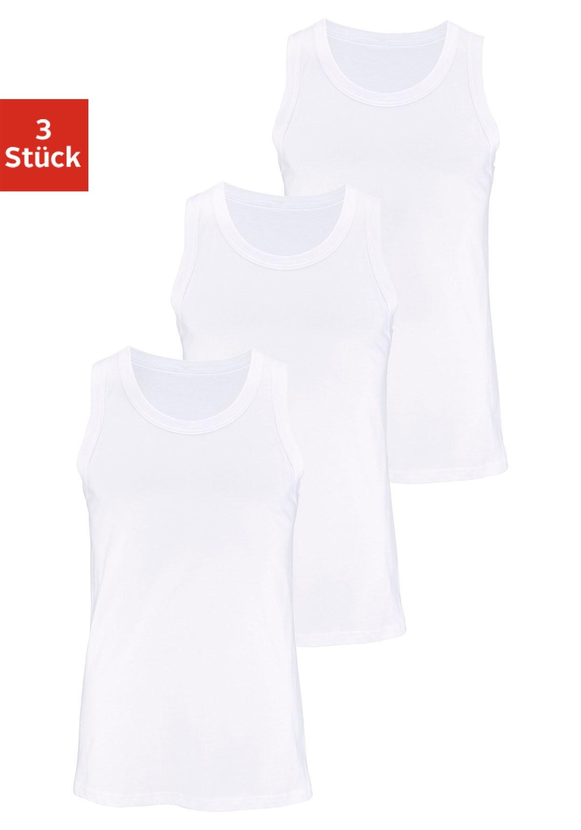H.I.S Tanktop »Unterhemd für Herren« Packung, 3 Stk. mit Rundhals aus Baumwolle