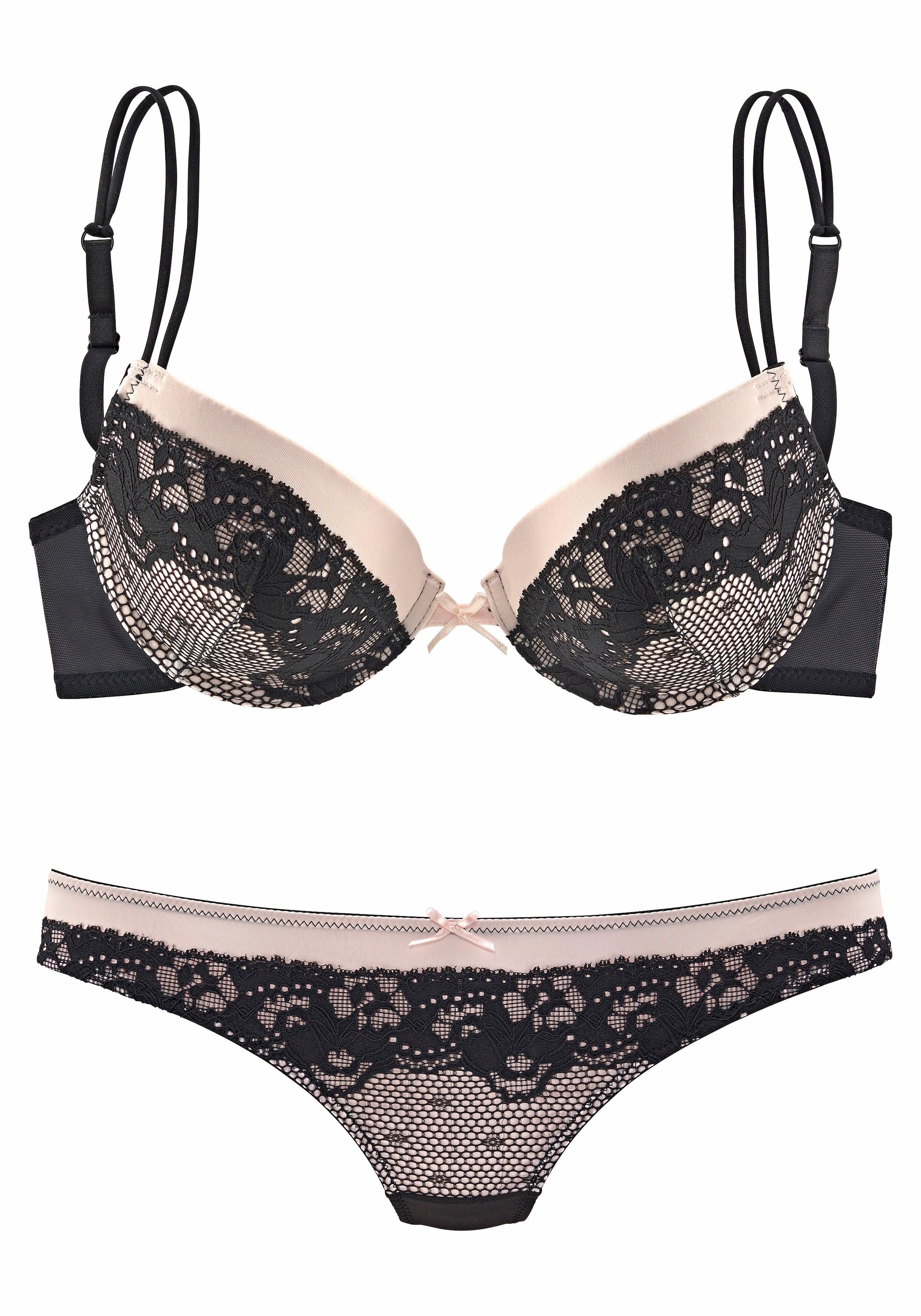 Melrose Set: Push-up-BH, (Set, 2 tlg., mit String), Dessous