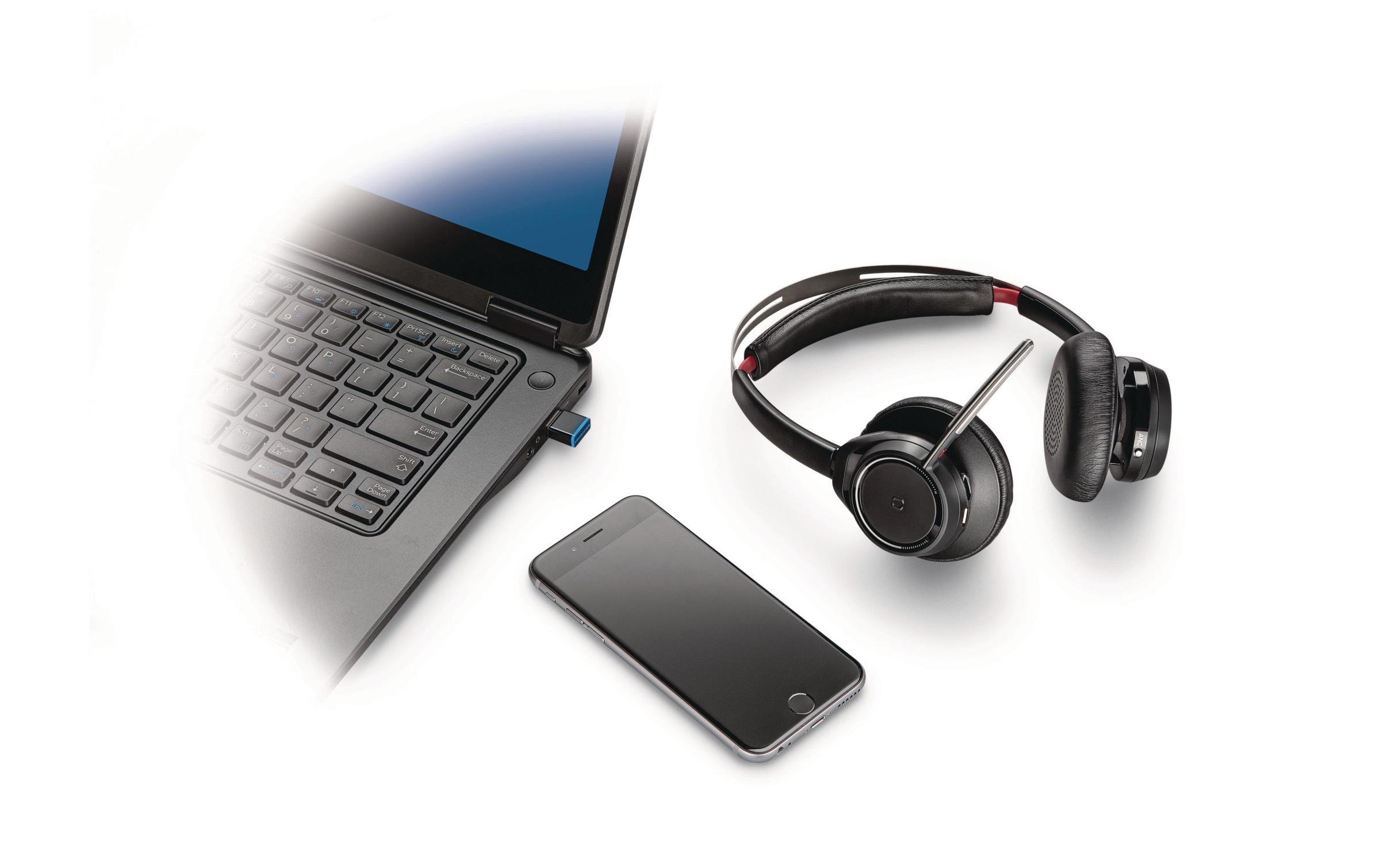 Plantronics Headset »Voyager Focus UC keine Ladestation«, Noise-Cancelling