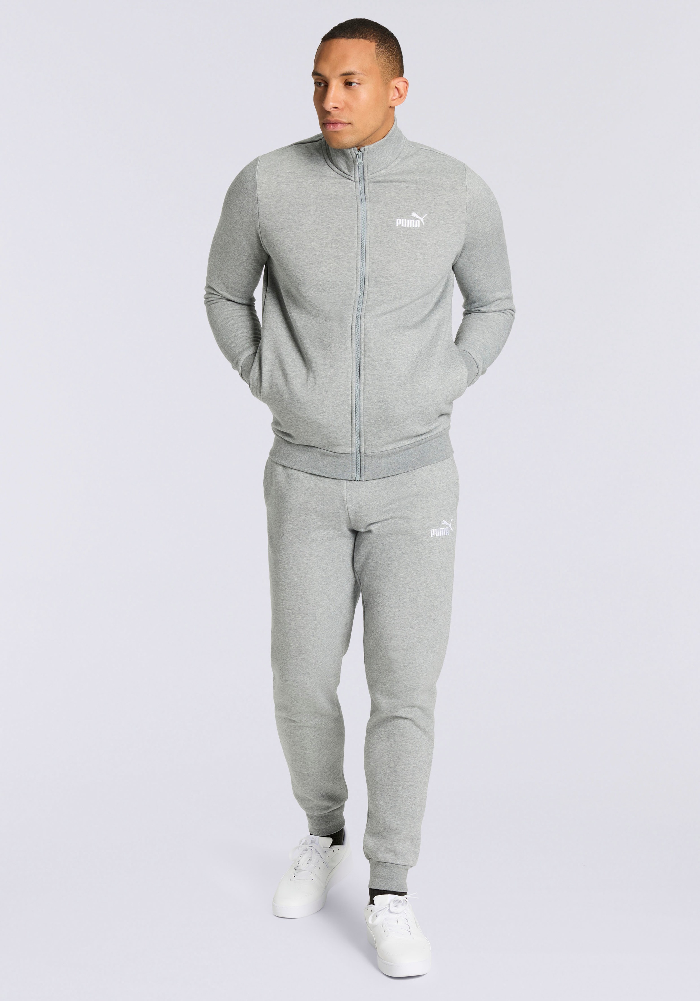 PUMA Trainingsanzug »ESS SWEAT SUIT FL« 2 Stk. zweiteiliges Set, aus Baumwollmischung, Regular Fit