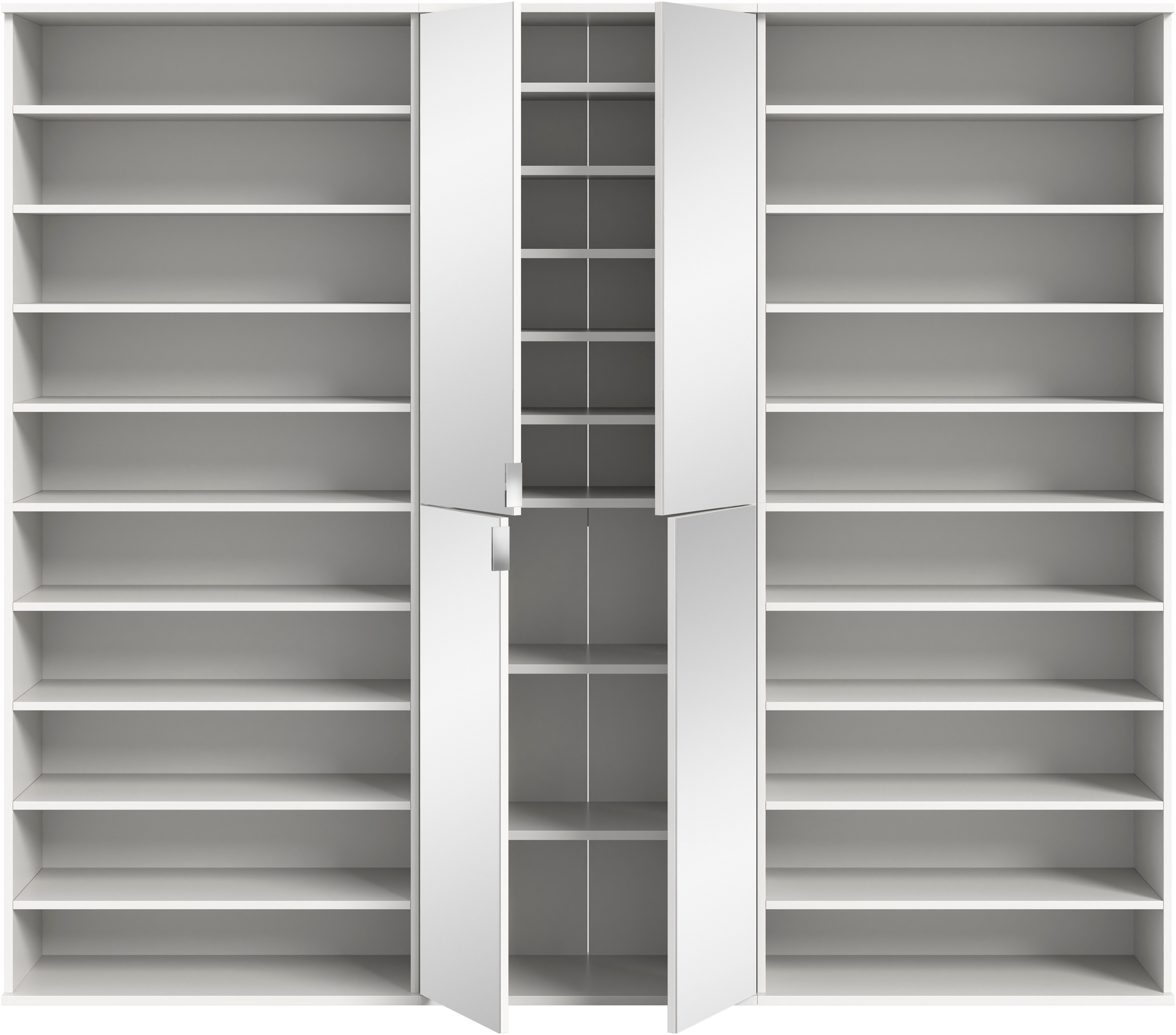 INOSIGN Garderoben-Set »Trondheim, Garderobenset 3-tlg. Breite 222 cm,«, (3 St.), hochglanz, best. aus: Spiegelschrank, 2x Schuhregal, Flur