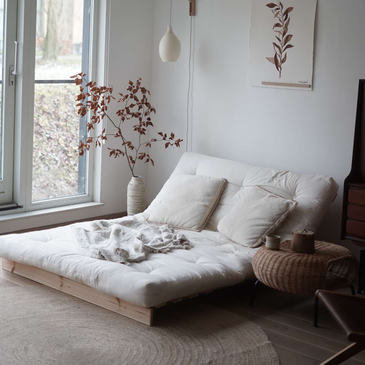 Karup Design Daybett »Daybett Roots Schlafsofa – Gästebett & Sofa aus FSC®-Kiefer«, Inkl. Futonmatratze, in mehreren Grössen & Farben erhältlich