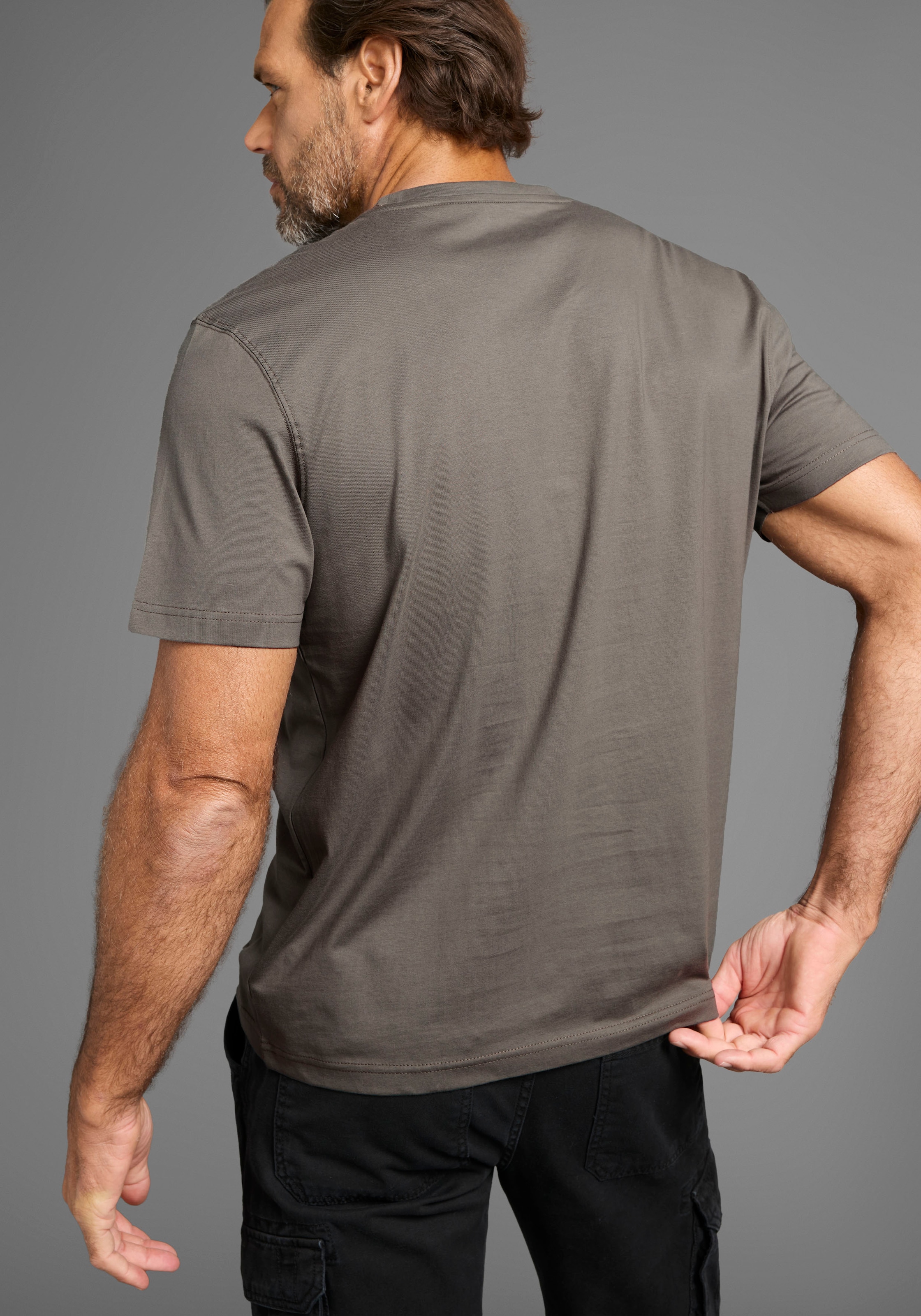 Man's World T-Shirt, Kurzarm, bedruckt, Rundhalsausschnitt, aus dehnbarem Jerseystoff