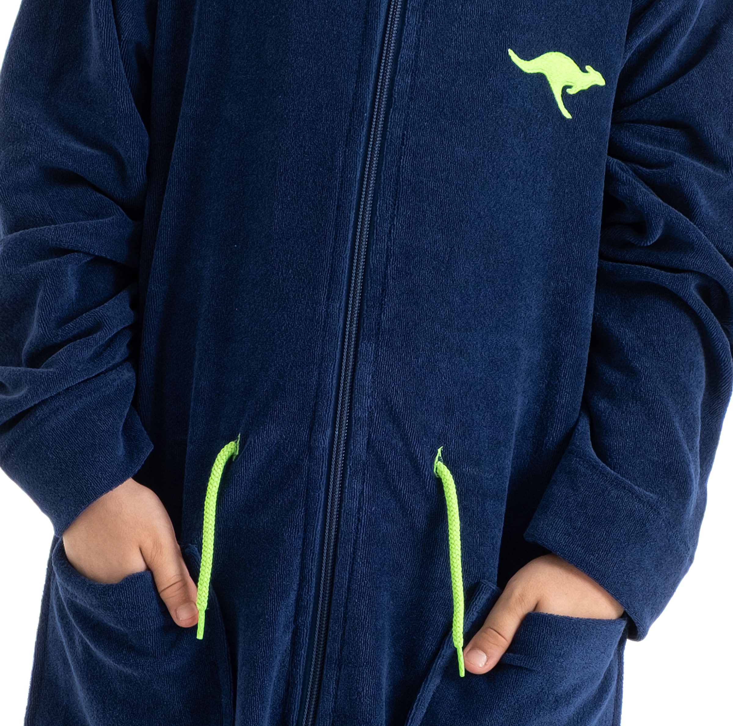 KangaROOS Kinderbademantel »Kira, Ideal für Zuhause, Schwimmbad oder im Urlaub«, (1 St.), modernen, sportliches Design, leuchtenden Akzenten