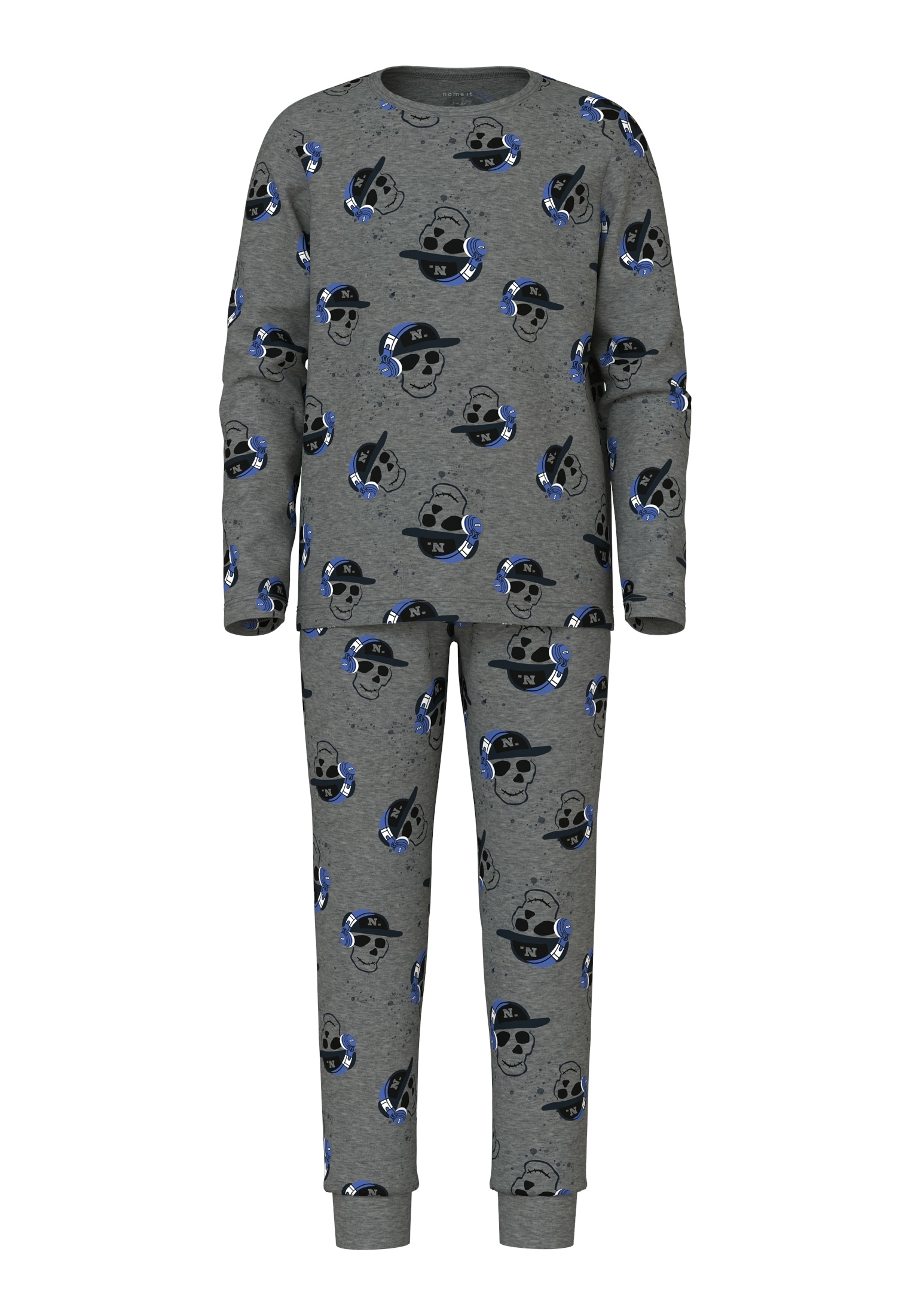 Name It Pyjama »NKMNIGHTSET DARK GREY MEL SKULL NOOS«, (Set, 2 tlg.)