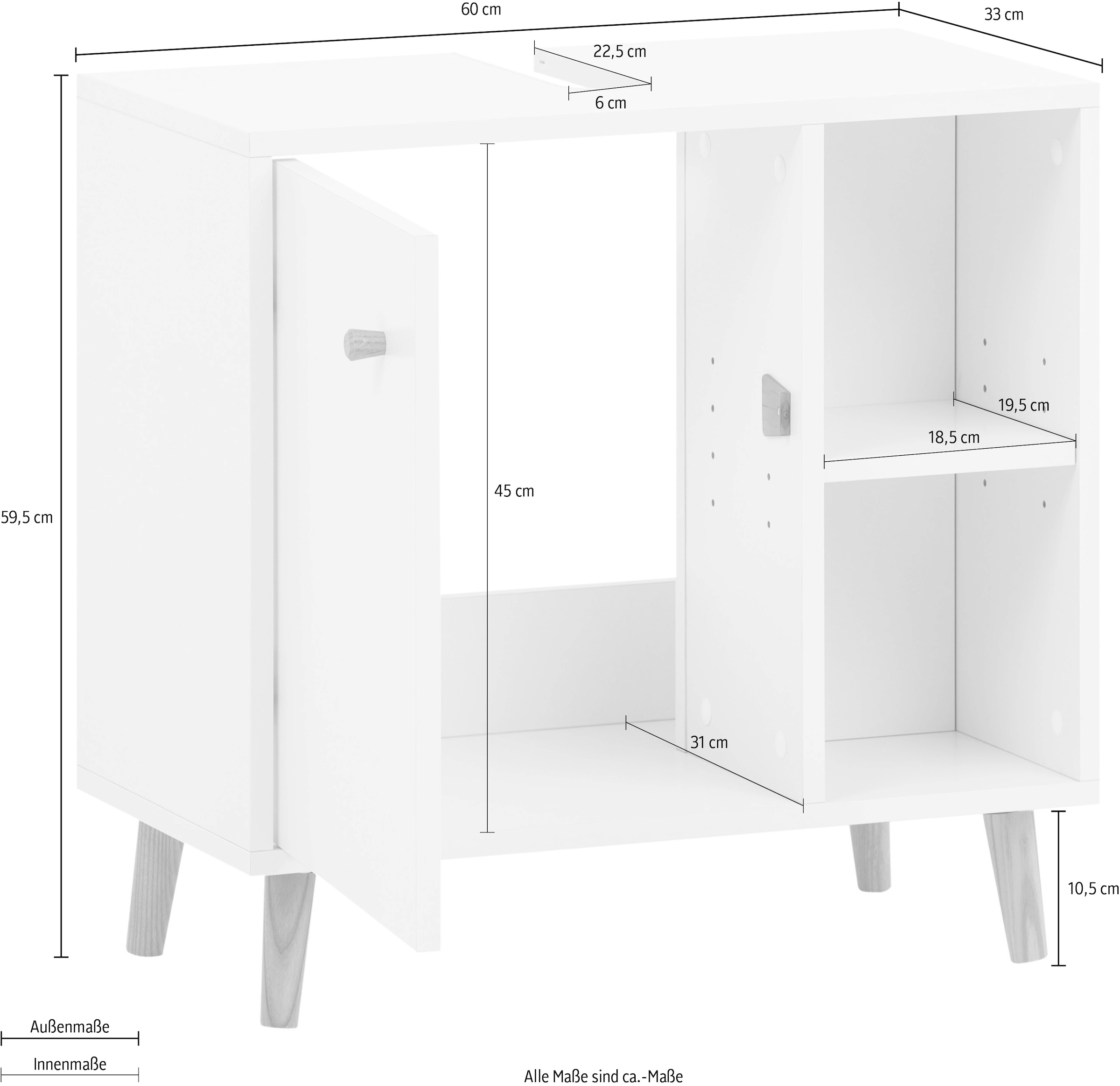 Schildmeyer Waschbeckenunterschrank »Bjarne«, Breite 60,2 cm