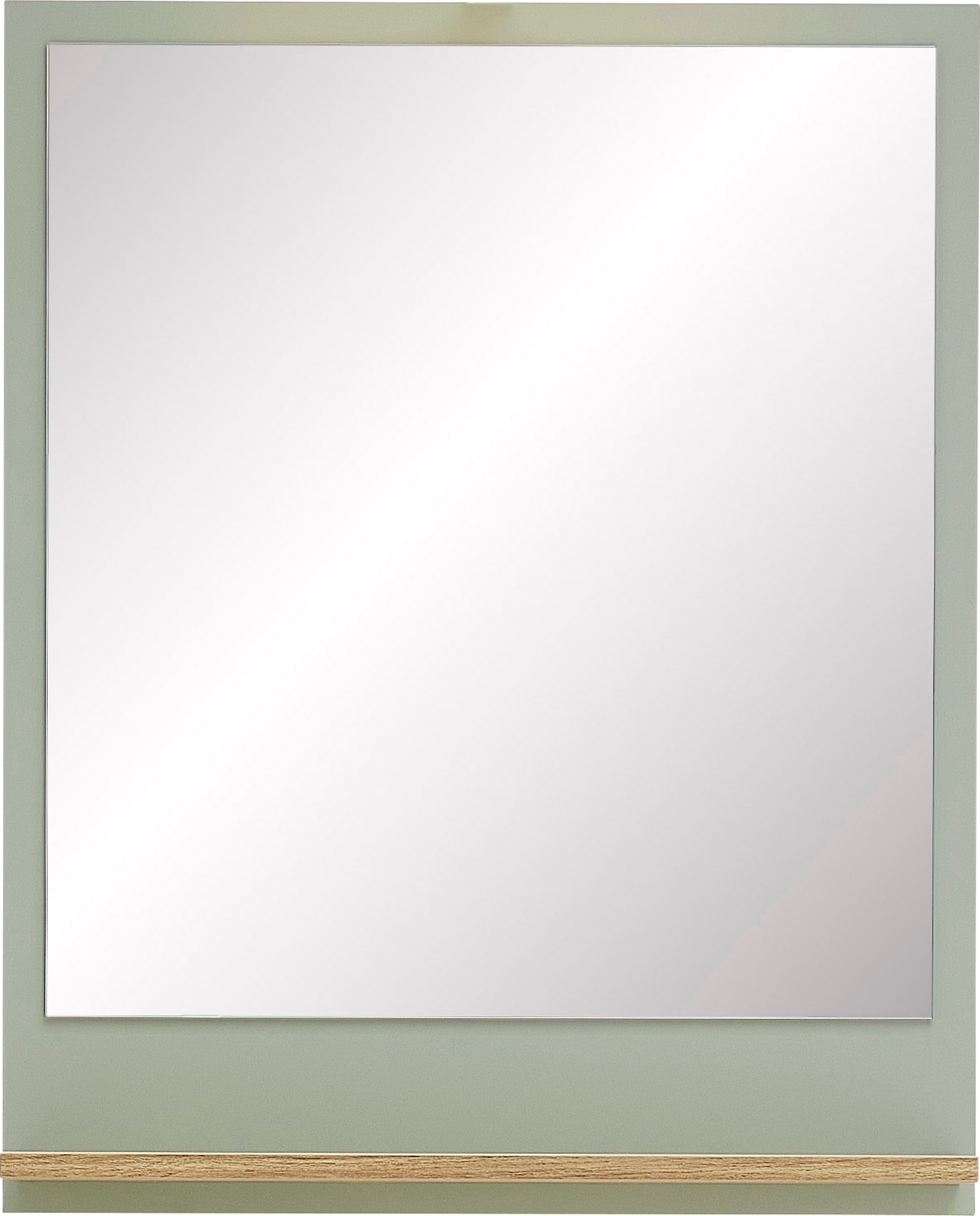 Saphir Badspiegel "Quickset 963 Spiegel mit Ablage, 60 cm breit, 74,5 cm hoch" Flächenspiegel Salbei Nachbildung, Riviera Eiche quer Nachbildung