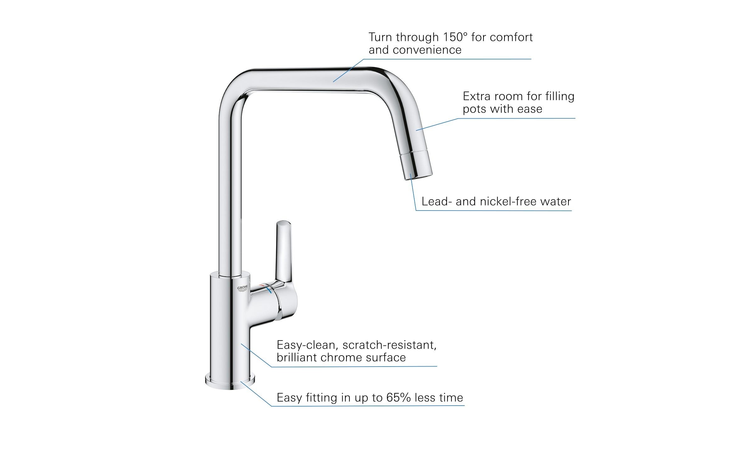Grohe Küchenarmatur »QuickFix Start Hoher Auslauf«