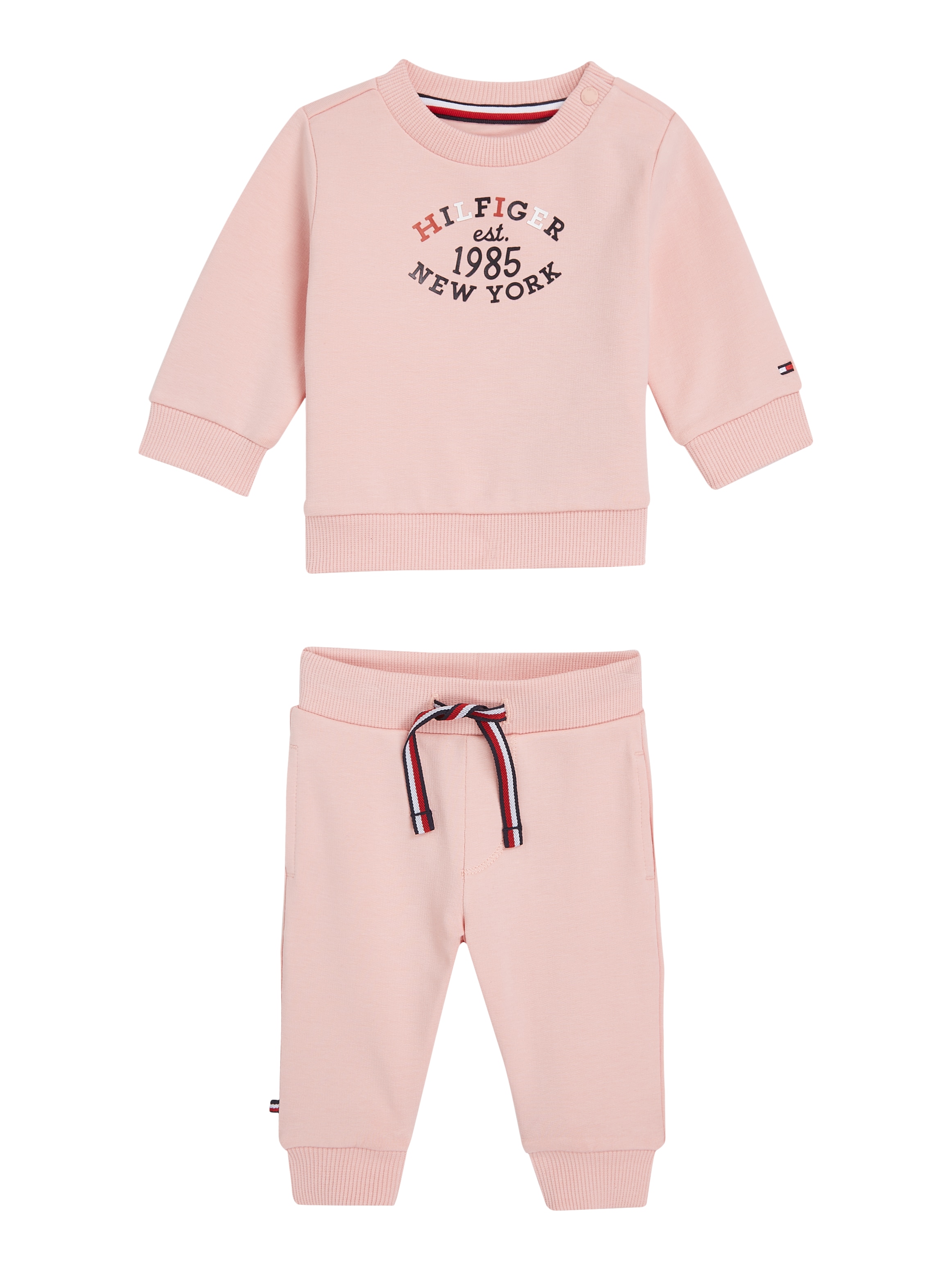 Tommy Hilfiger Langarmshirt & Hose »MONOTYPE OVAL 2 PIECE SET«, Baby bis 2 Jahre, grosser Logodruck, Drucker am Ausschnitt