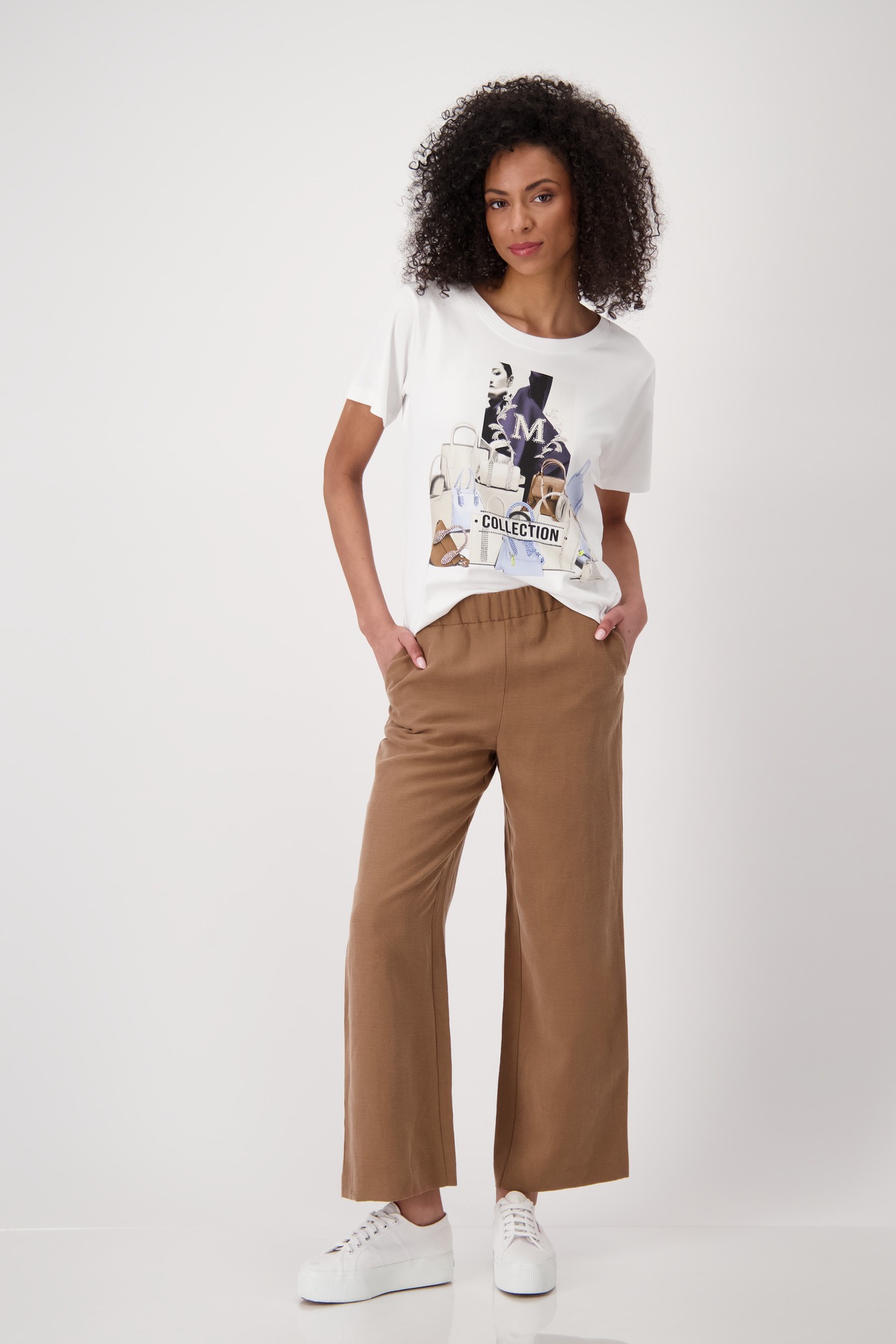Monari Rundhalsshirt, mit Frontprint