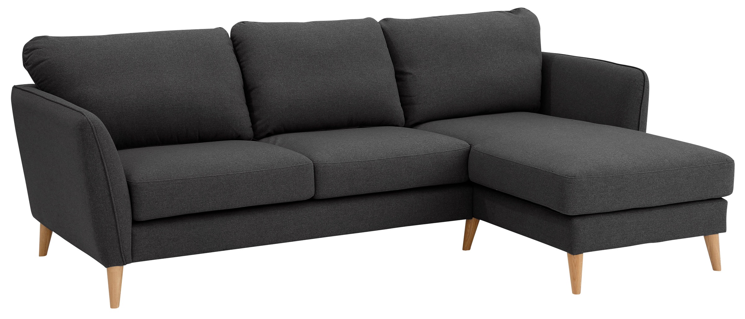 Home affaire Ecksofa »MARSEILLE (242/152cm),L-Form, Rec. rechts/links«, Massivholzbeine Eiche, Landhausstil, Wellenunterfederung