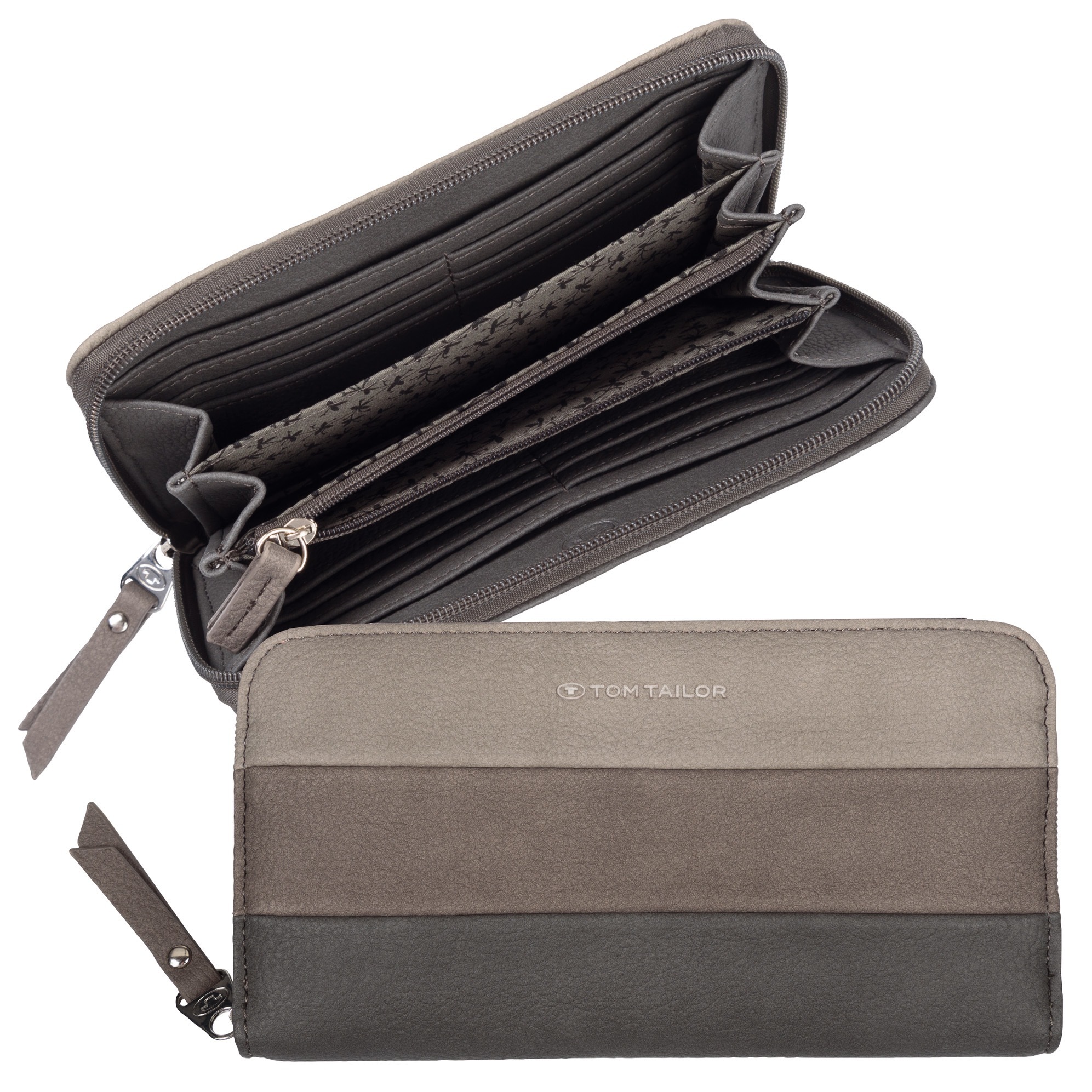 TOM TAILOR Geldbörse "ELLEN Long zip wallet" im modischen Streifendesign