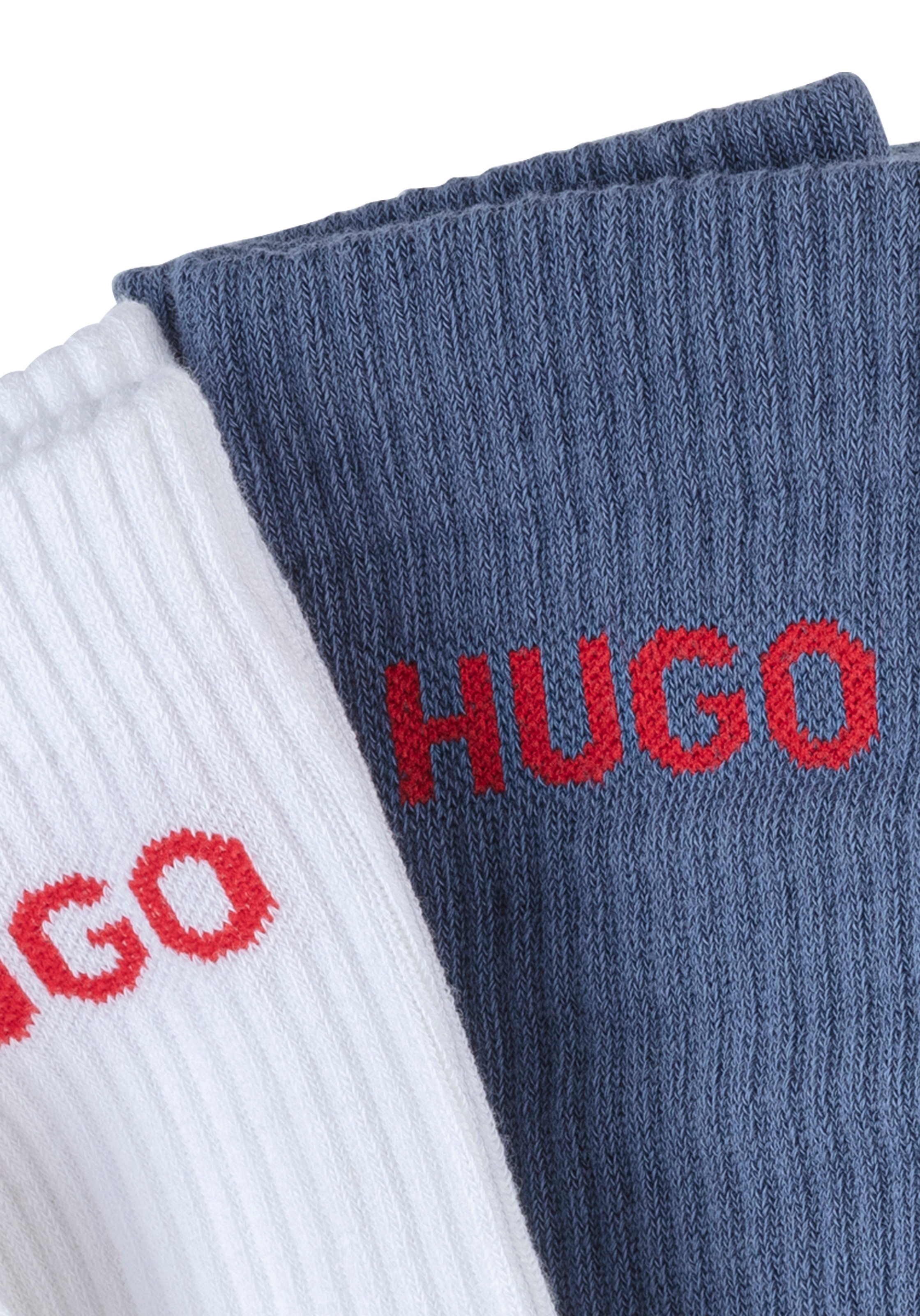 HUGO Underwear Socken »6P QS RIB LOGO CC«, (Packung, 6 Paar, 6er Pack), mit eingestricktem HUGO Logo